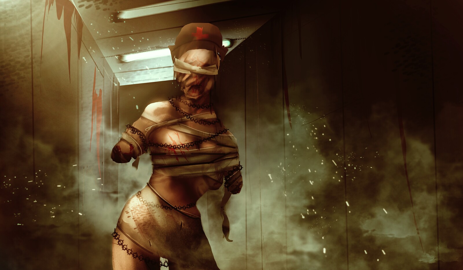 Silent hill fanart  nurse on iPad done