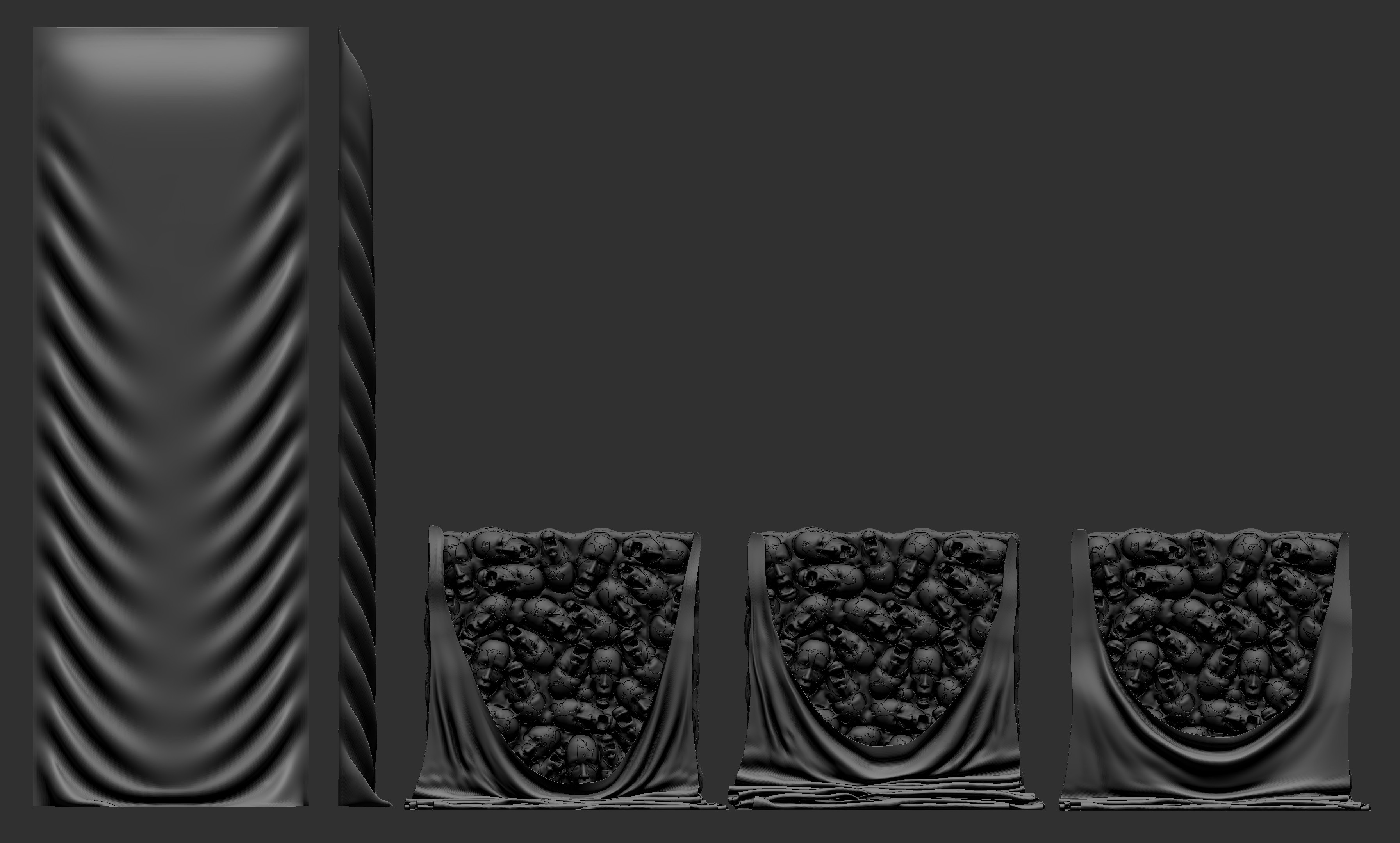 Modular Wall Asset With Drapery