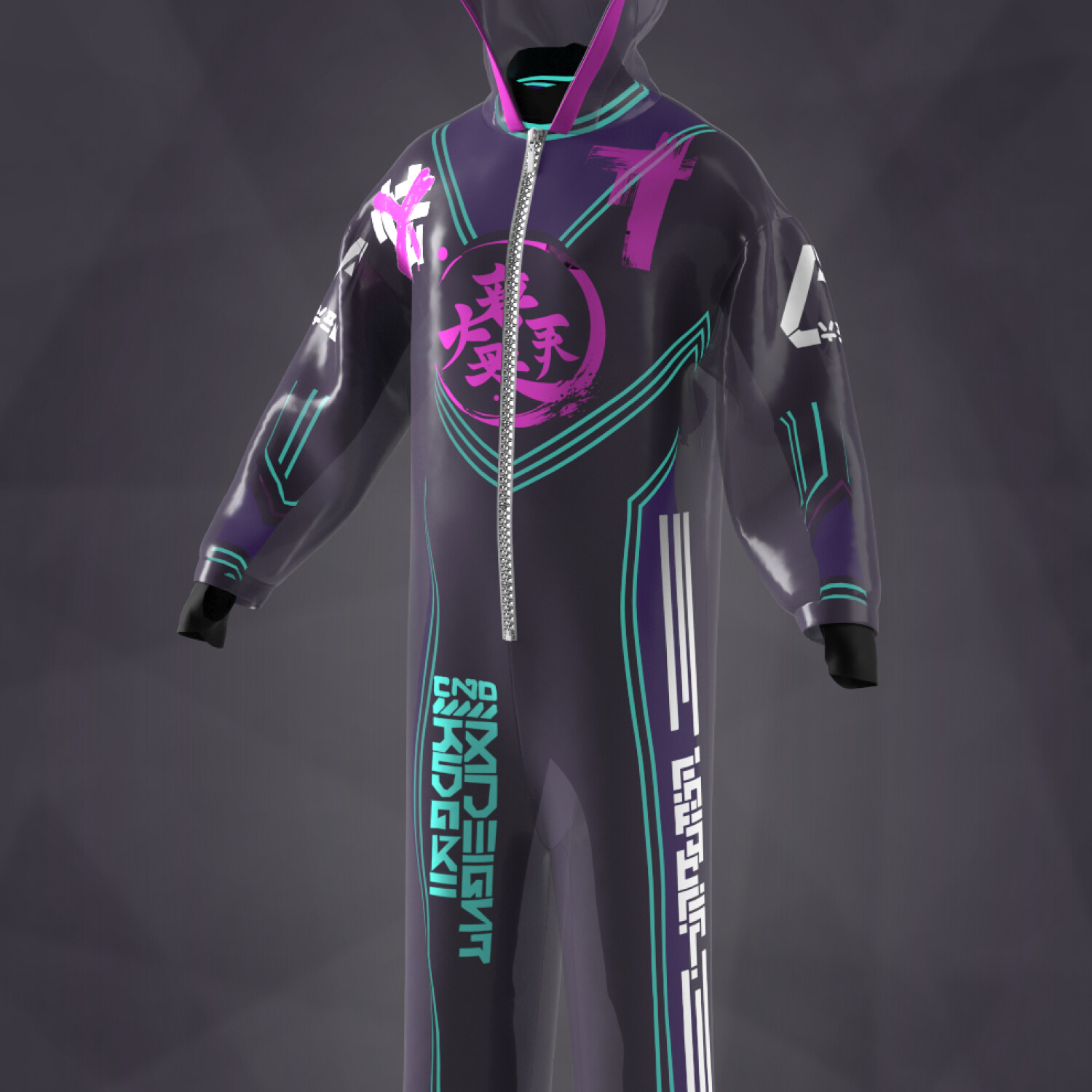 ArtStation Futuristic Neon Jumpsuit 3D Digital Clothing
