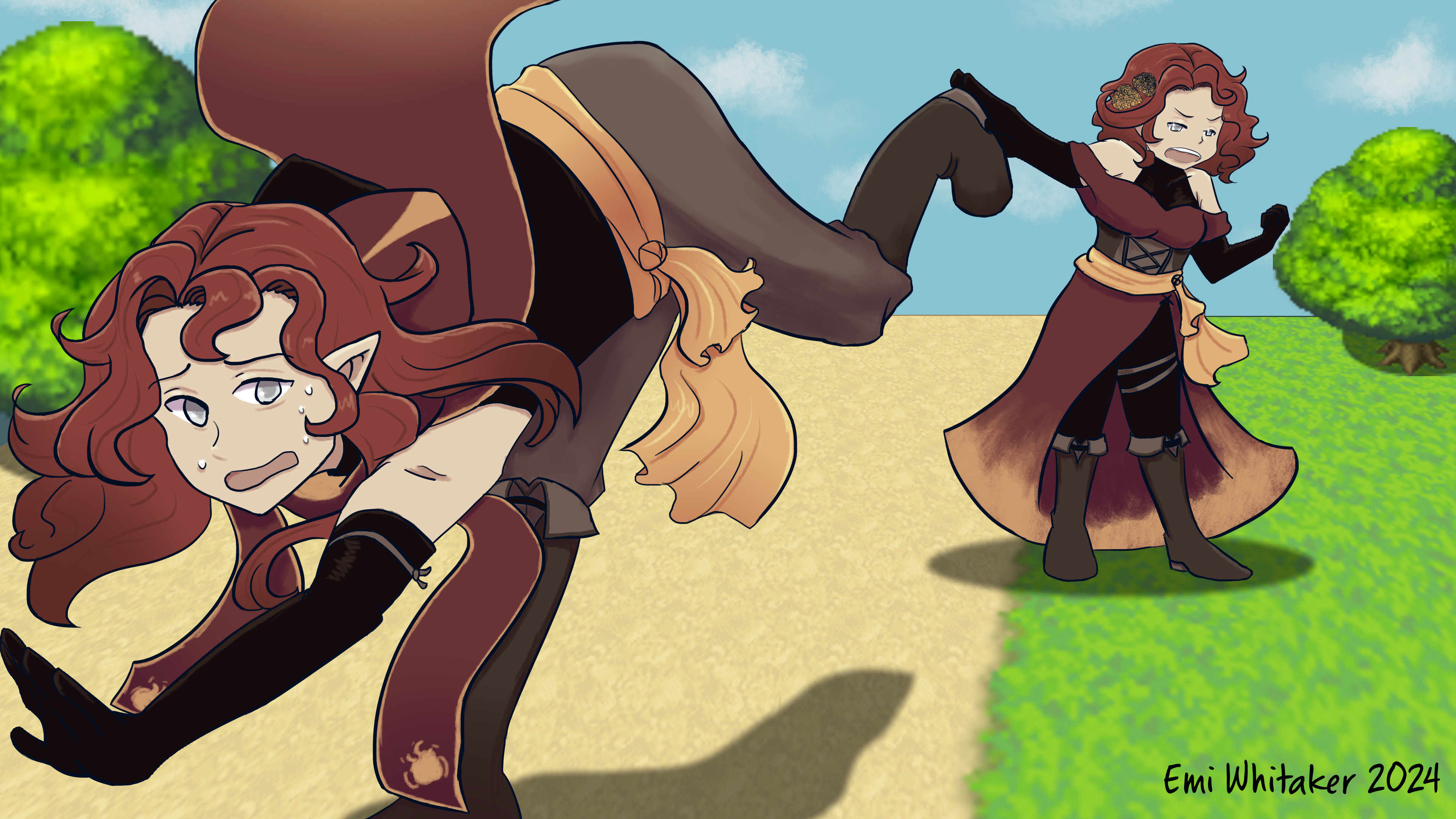 Kris and Kris, characters created by ToxicBaka on Artfight and DeviantArt.
