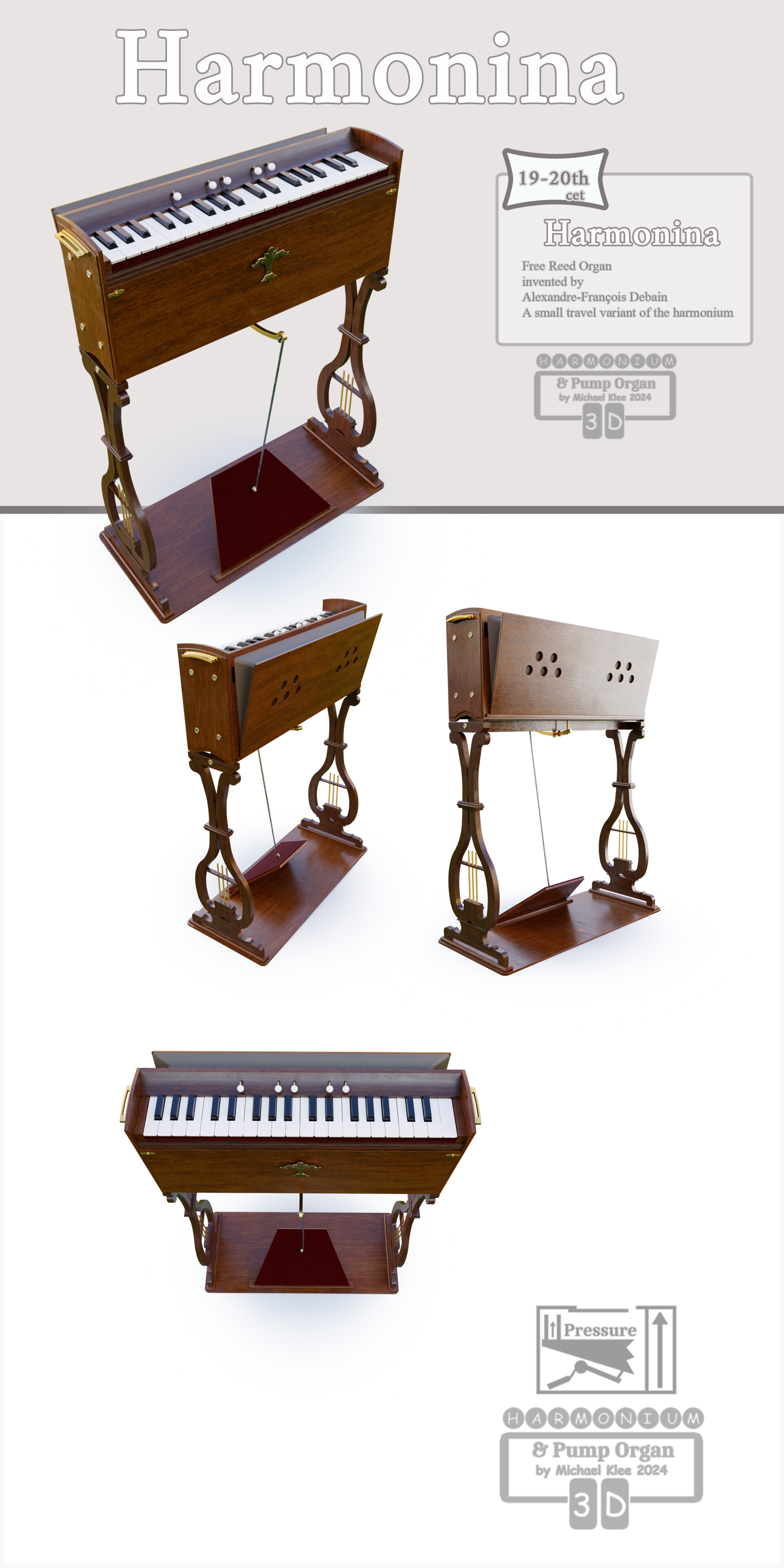 Harmonium and Pump Organ Free Reed Organ Instruments Alexandre Francois Debain ArtStation