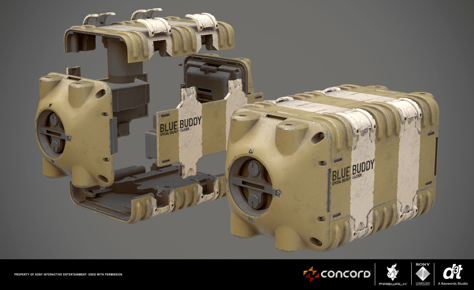 Blue Buddy Crate - High Poly
