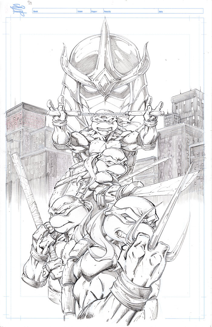 Teenage Mutant Ninja Turtles fan art 

lines and colors by Sean Forney 