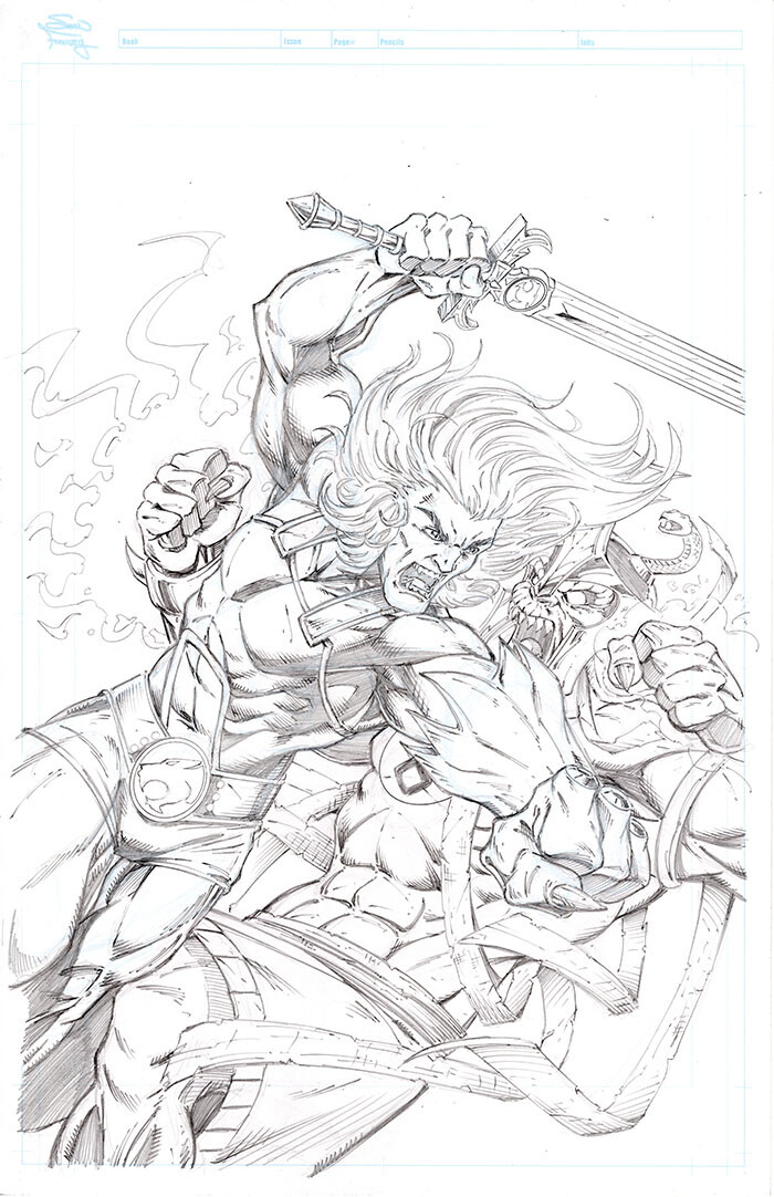 Lion-O vs Mumm-Ra fan art 

Lines and color by Sean Forney