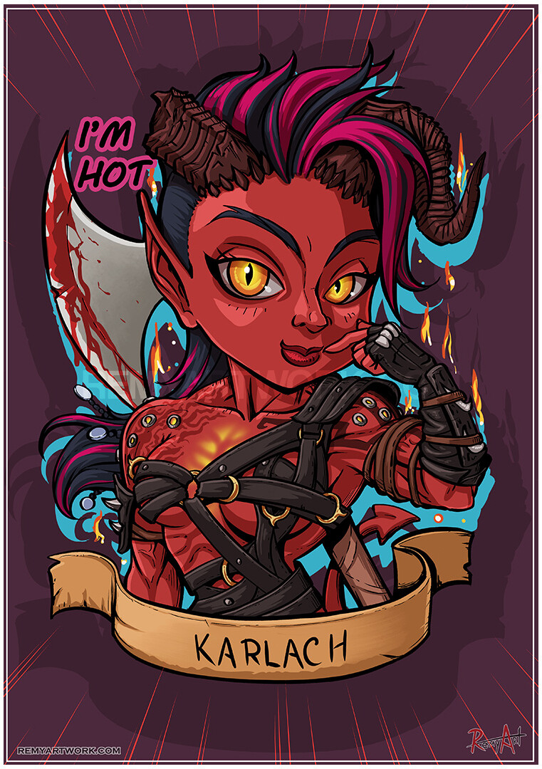 Part of my Baldur's Gate 3 cartoons, made into stickers later.