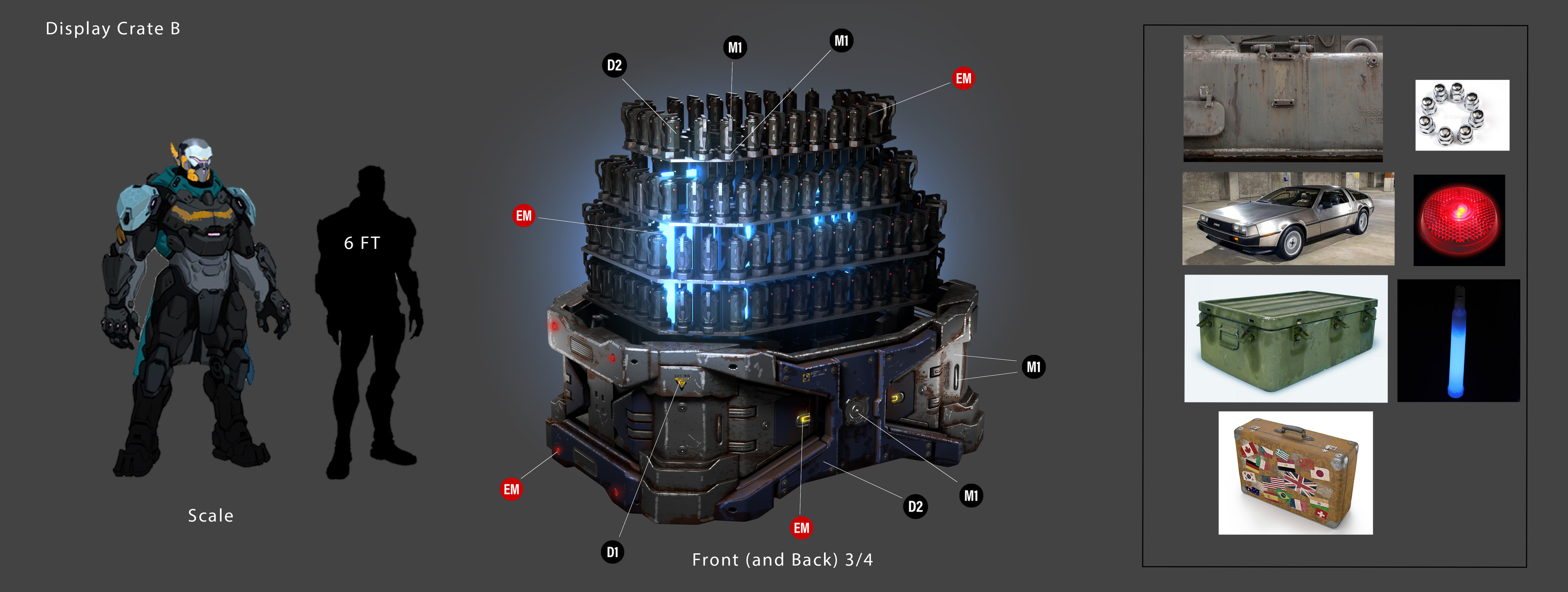 Weapon crate designs. Characters by Jung Suh - for Scale