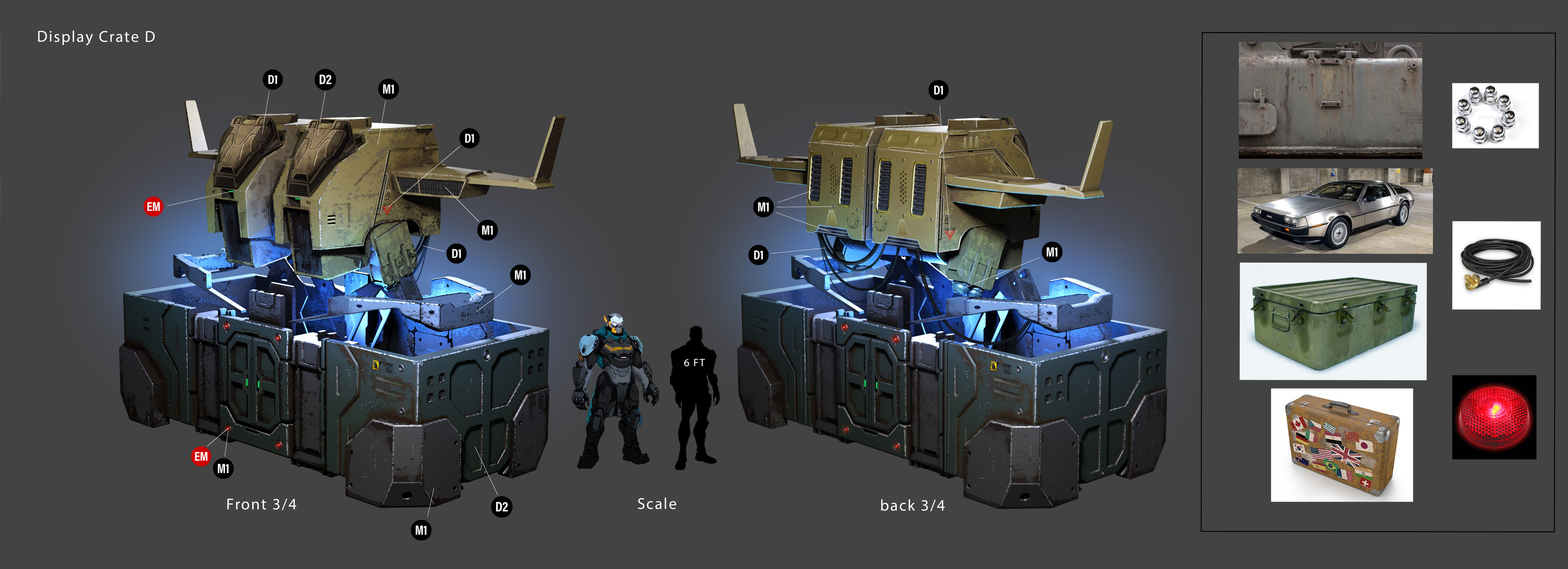 Weapon crate designs. Characters by Jung Suh - for Scale