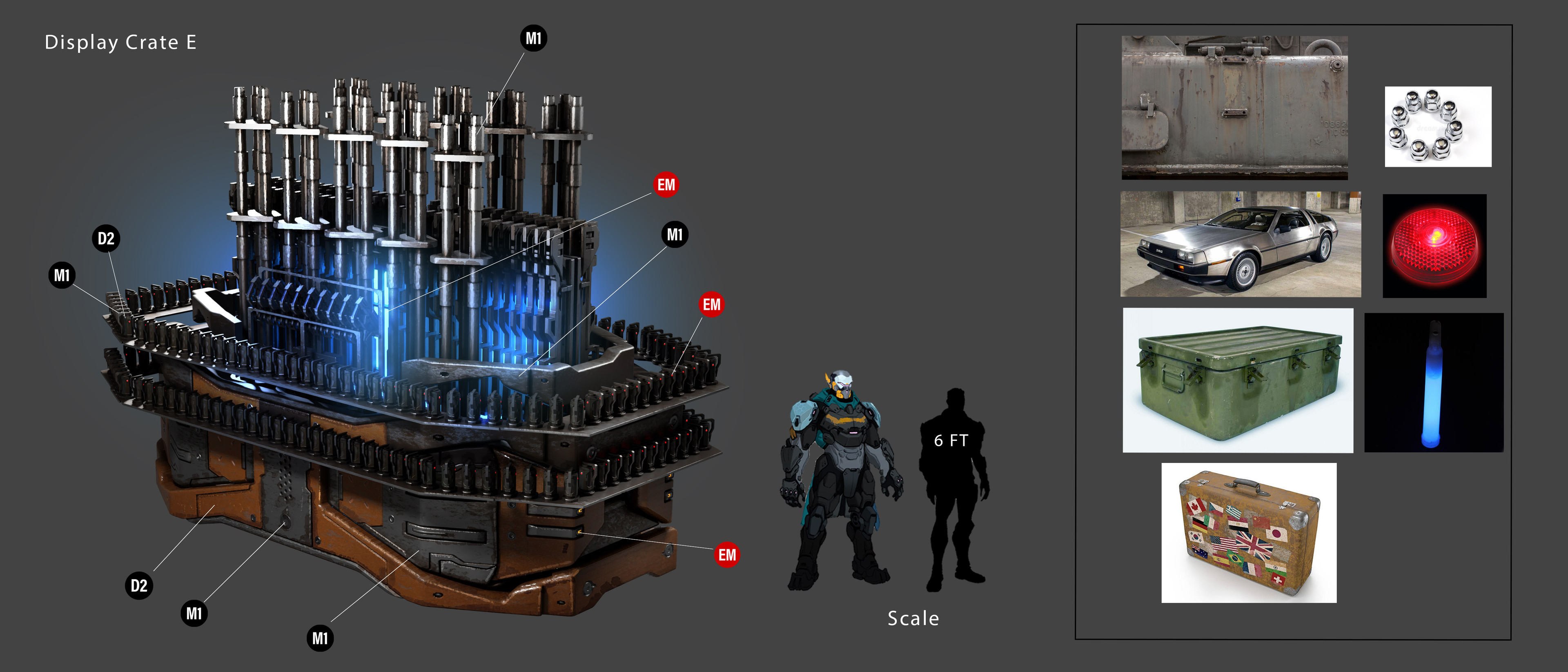 Weapon crate designs. Characters by Jung Suh - for Scale