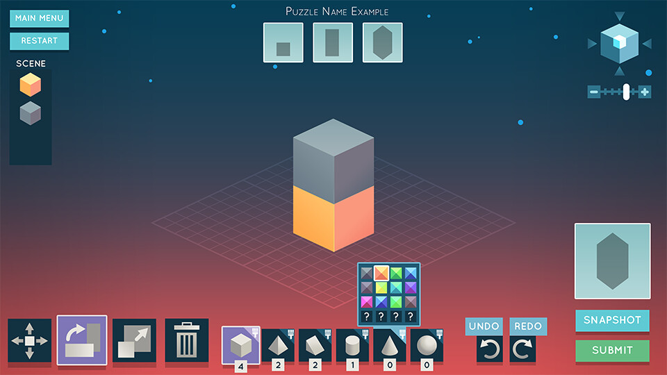 Players can paint each primitive in order to distinguish them in their layouts