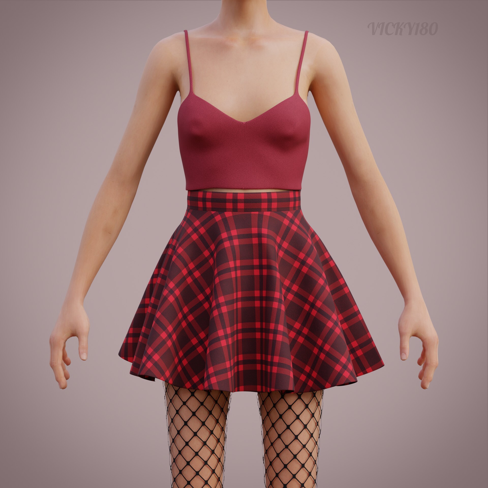 Plaid skirt outfit 3d best sale