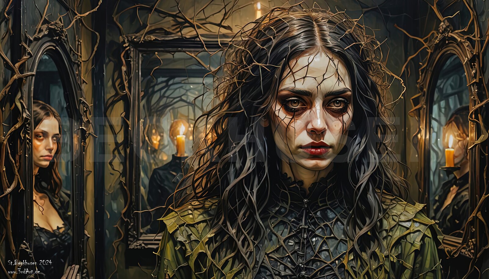 Haunted Woman artworks are on request available for sale. More sets will follow. 