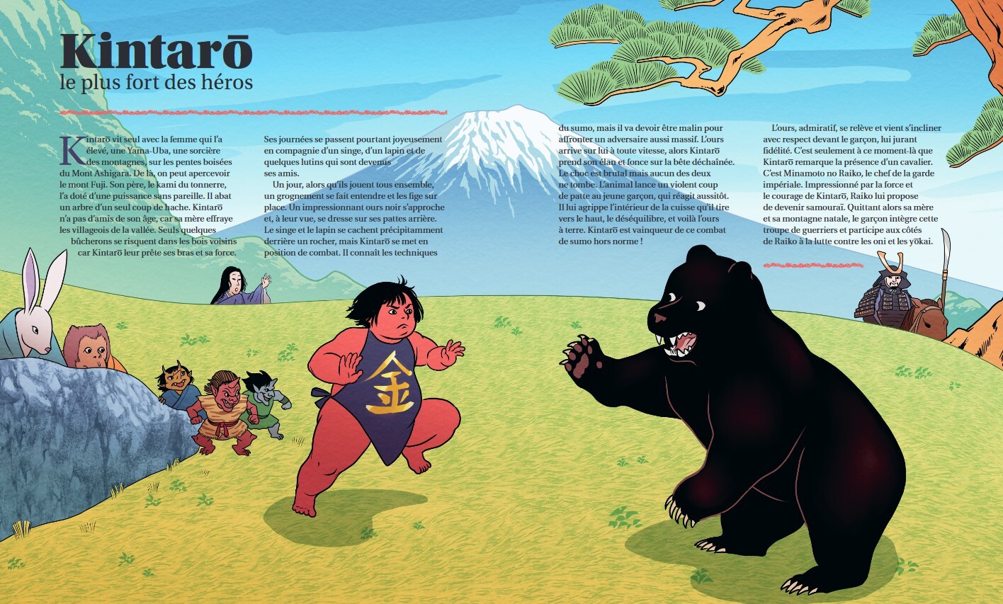 Exemple de double-page illustrée avec un conte