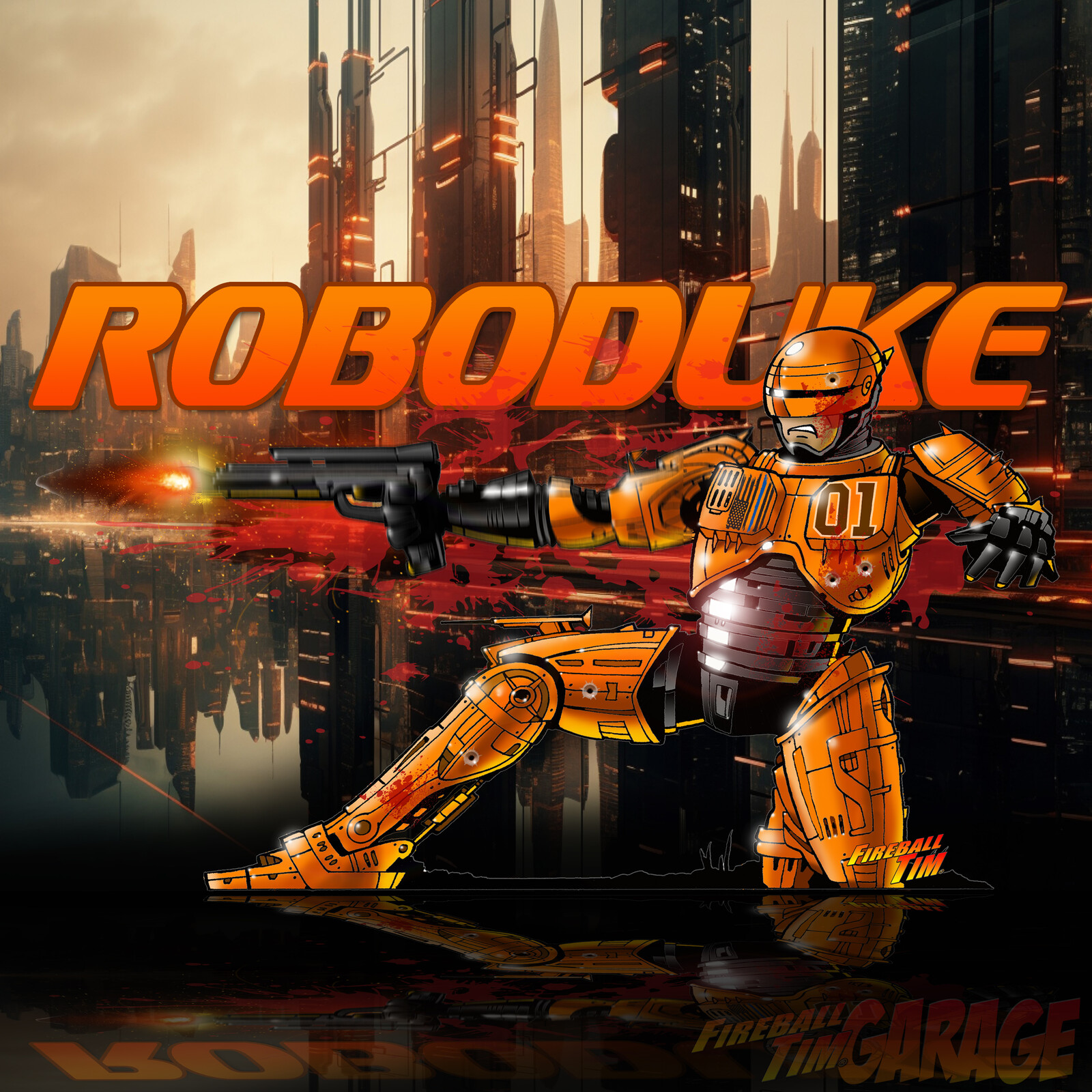 Roboduke Automotive Pop Culture Concept Art by Fireball Tim Garage