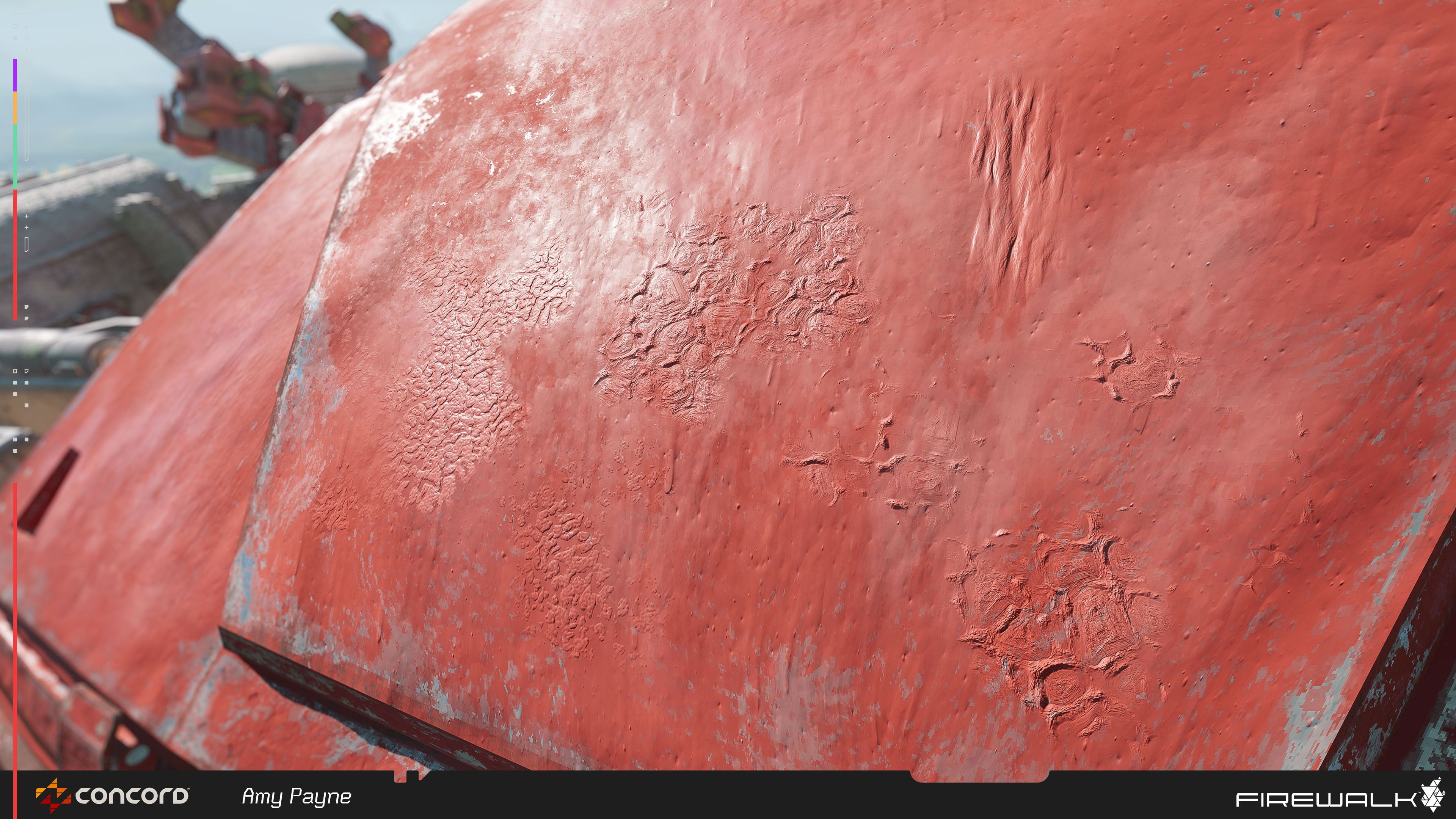 A set of 'weird surfacing' that I created based on some shapes in Kunrong Yaps concepts for this map. We leaned into having these feel almost skin like, and make the player feel like this map was other worldly.