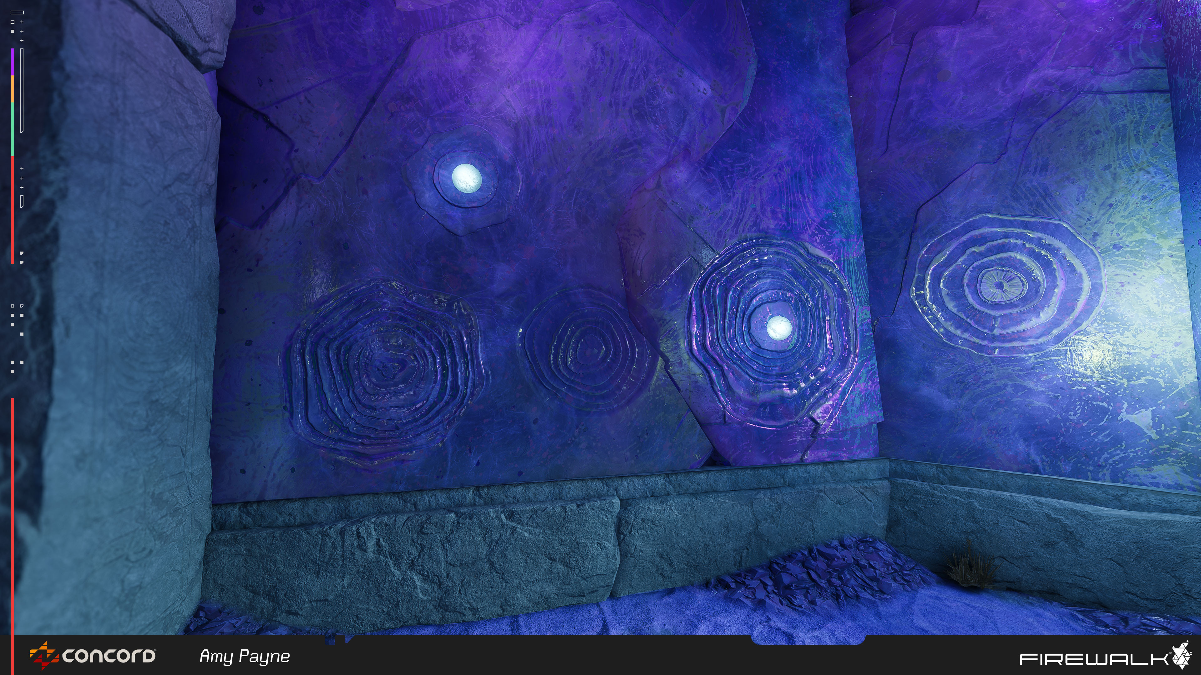 A kit of radial patterns. These were used a the base for our emissive orbs. It helped the orbs sit into the crystals and feel intentional in their placement.