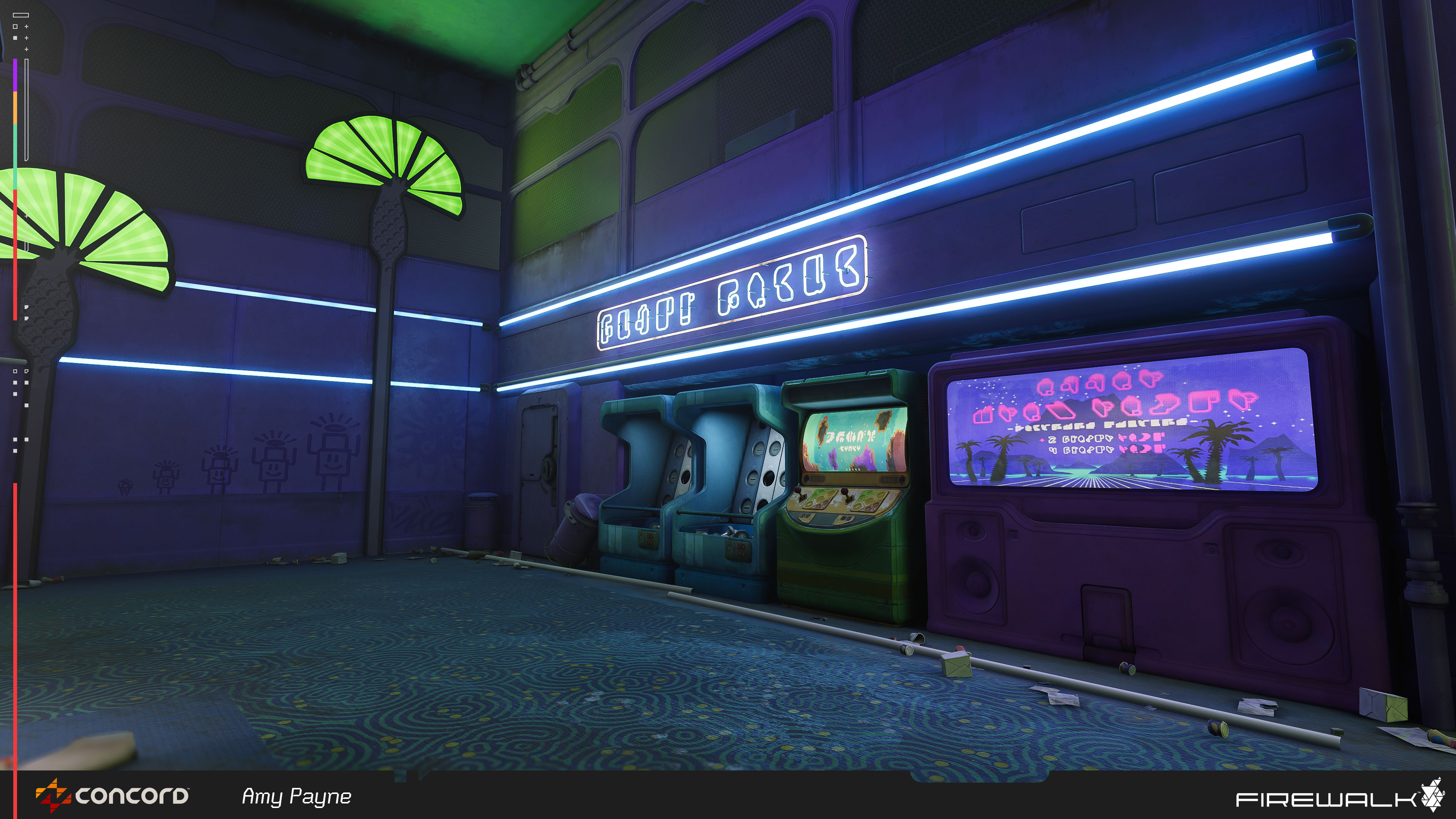 And still more carpet! The carpet was created with this arcade scene in mind.