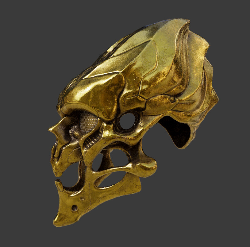 Rift Walker helmet - WIP  side view  screen grab in Substance painter.