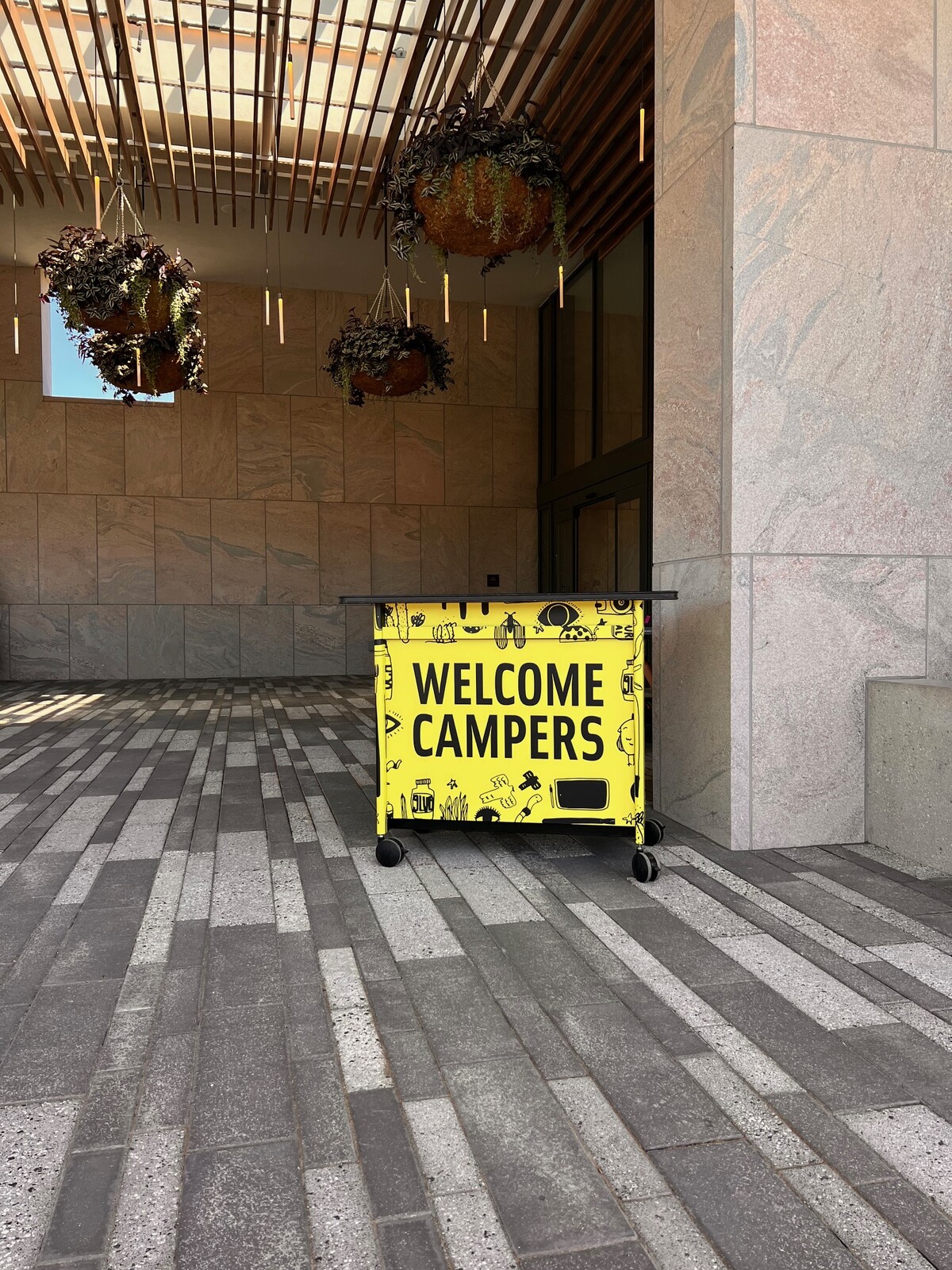 WELCOME CAMPERS cart for Education staff to welcome MG little guests. 

Illustration assets for Frederik Meijer Gardens &amp; Sculpture Park Summer Camp were created for digital, print, surface, and product designs.