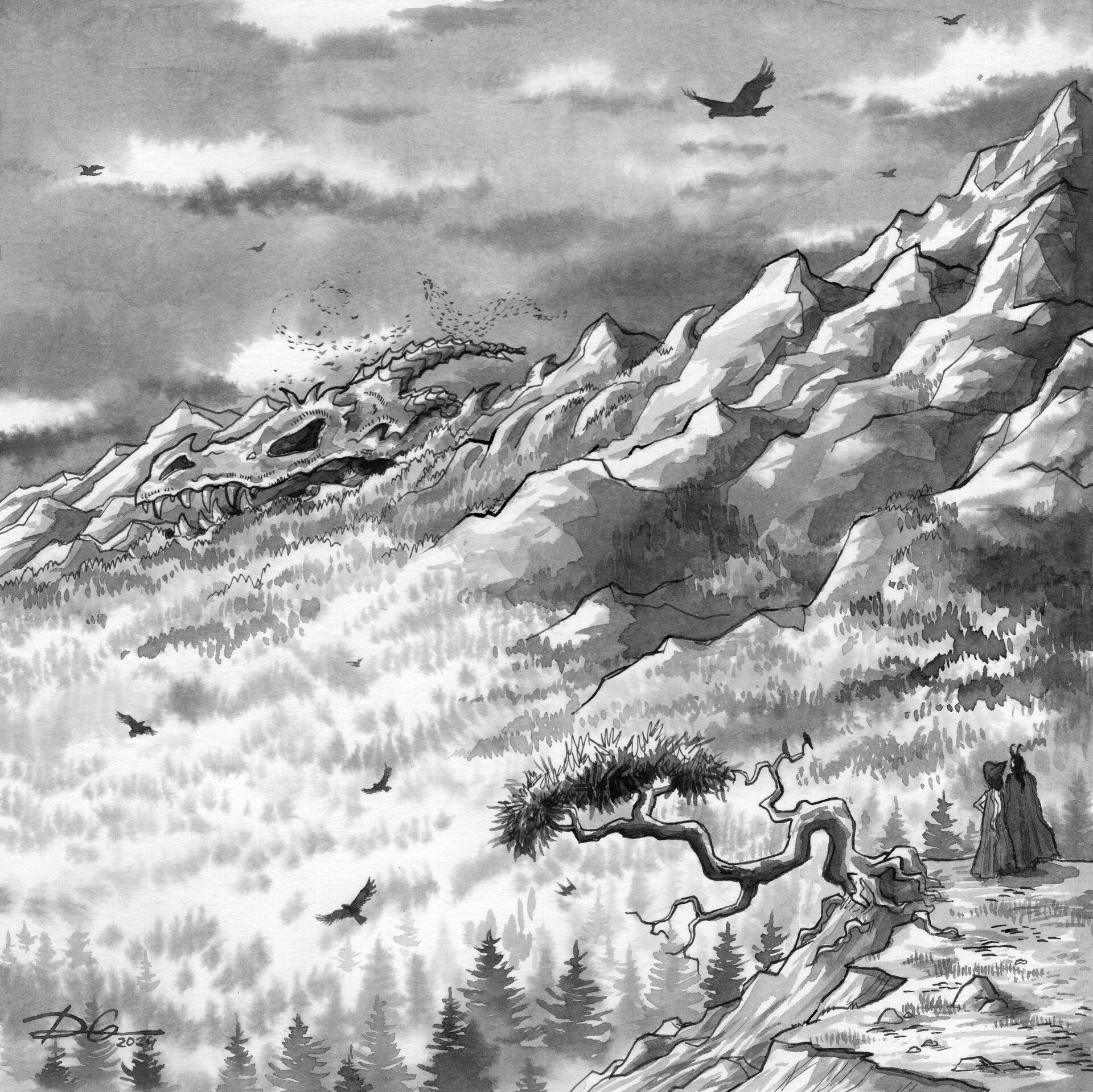 ArtStation - Inktober 2024 Day 19/31 - Ridge.