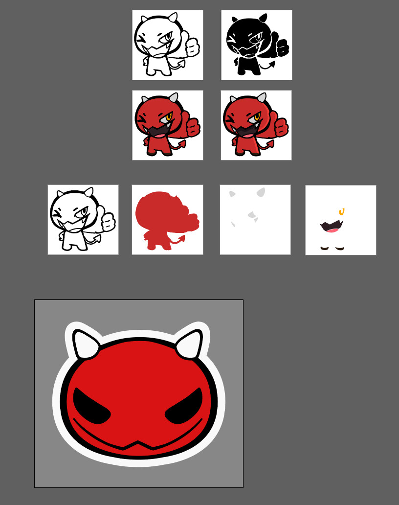 I drew both of these using Rebelle 5 and then traced in Illustrator. Then, I separated all of the layers into seperate .svgs and brought them into Blender.