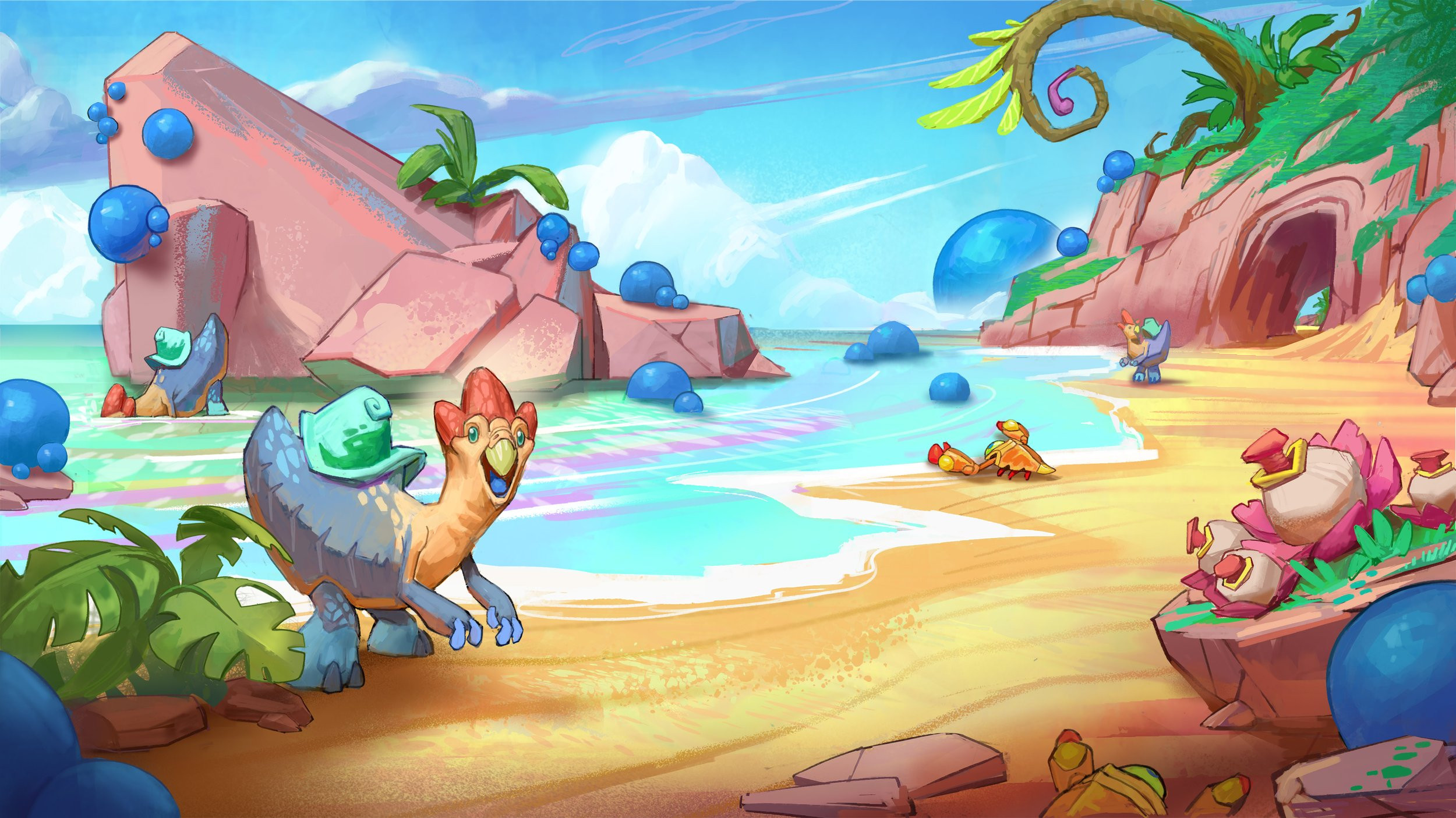 The Tide Parrots of Blueberry Beach.