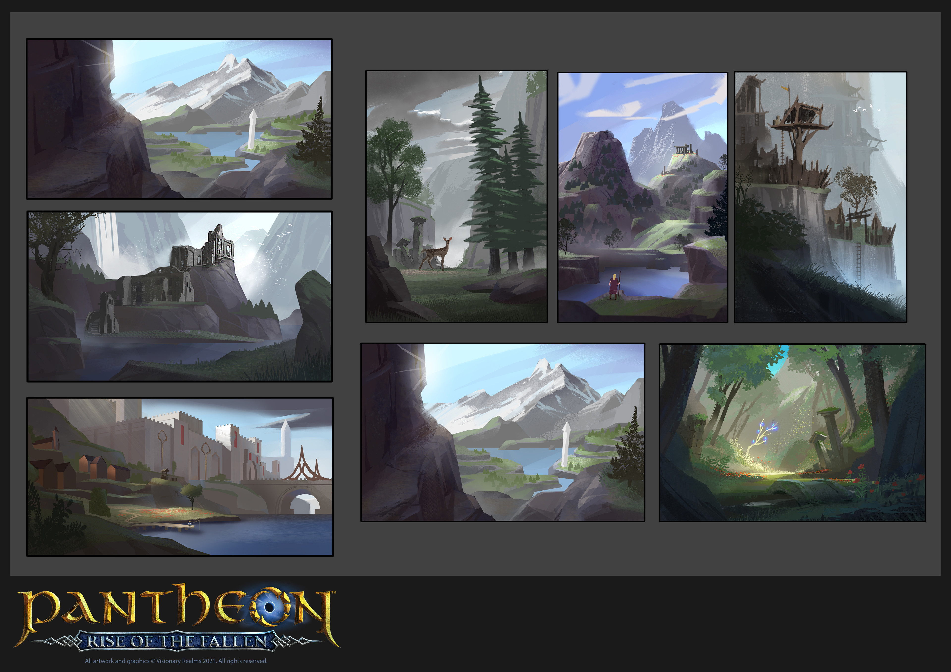 Early sketches visualizing Avalia's landscape.