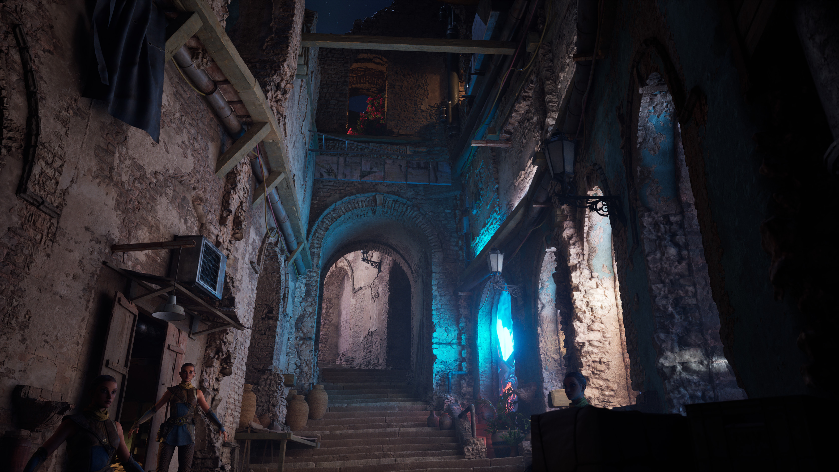 Early tests of media textures in the level.