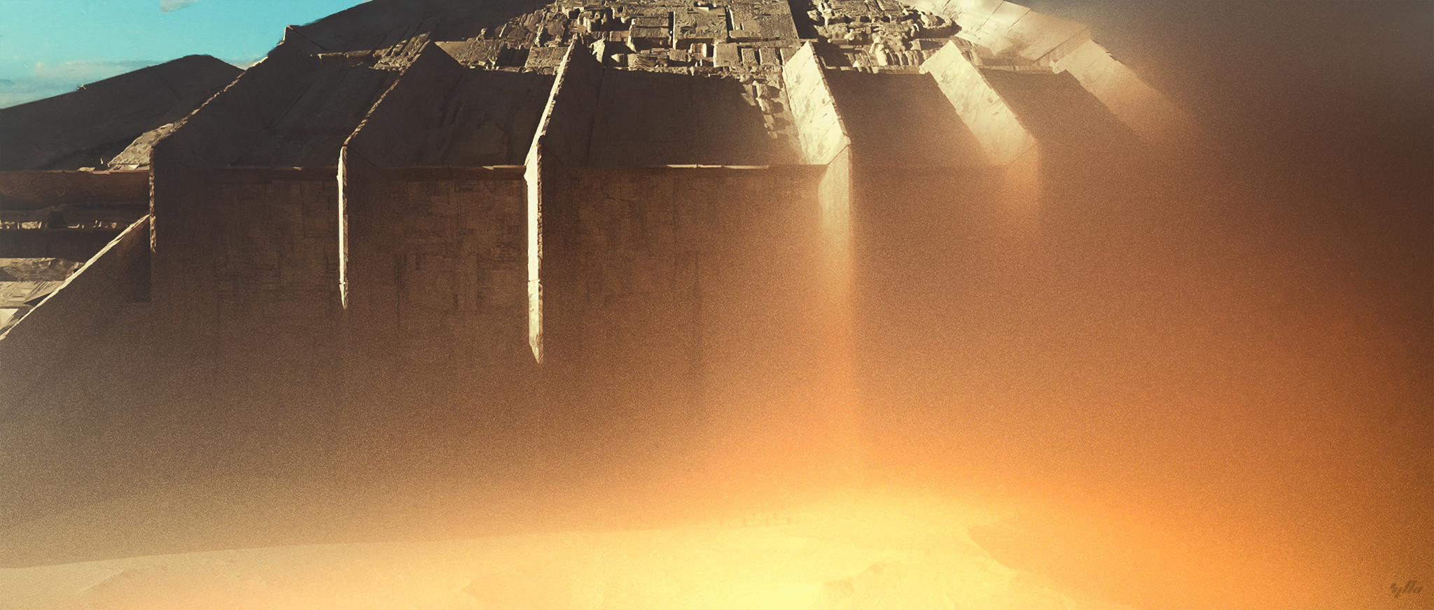 The Sphinx_front / Incoming sandstorm and Aenea's arrival