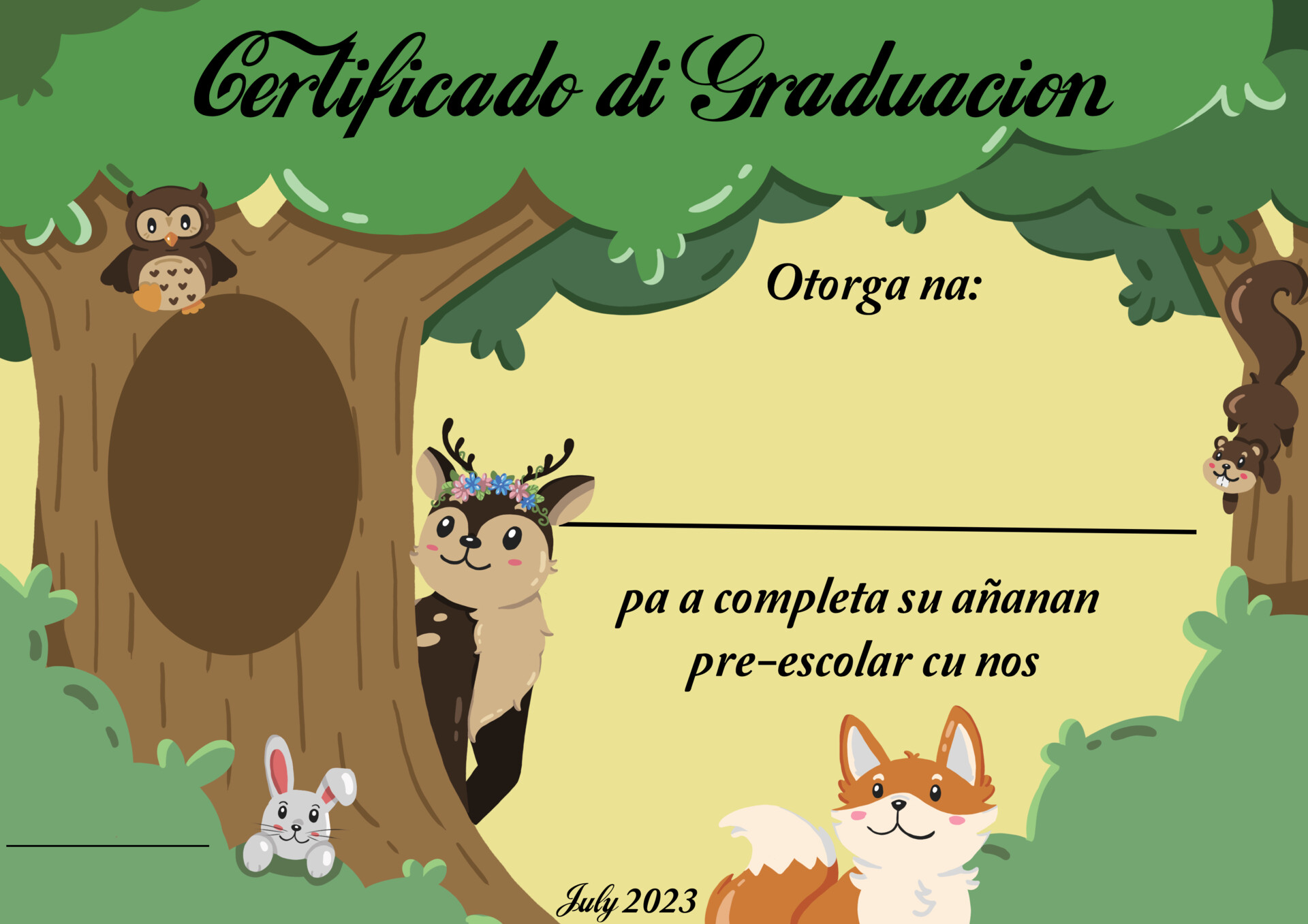 Jullie san Croes Daycare Graduation certificates
