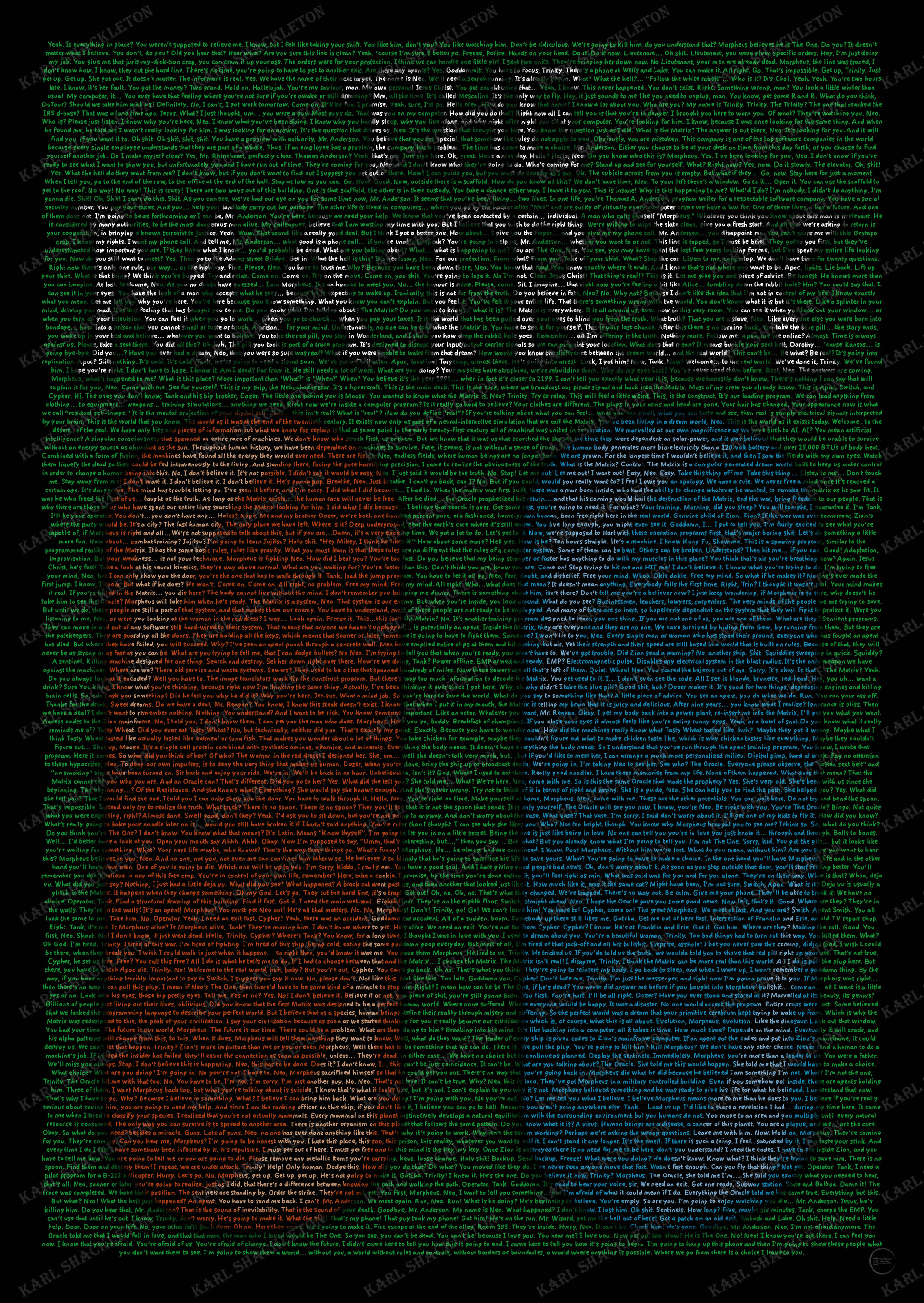 ArtStation - Handwritten Movie Script Poster: The Matrix (1999)
