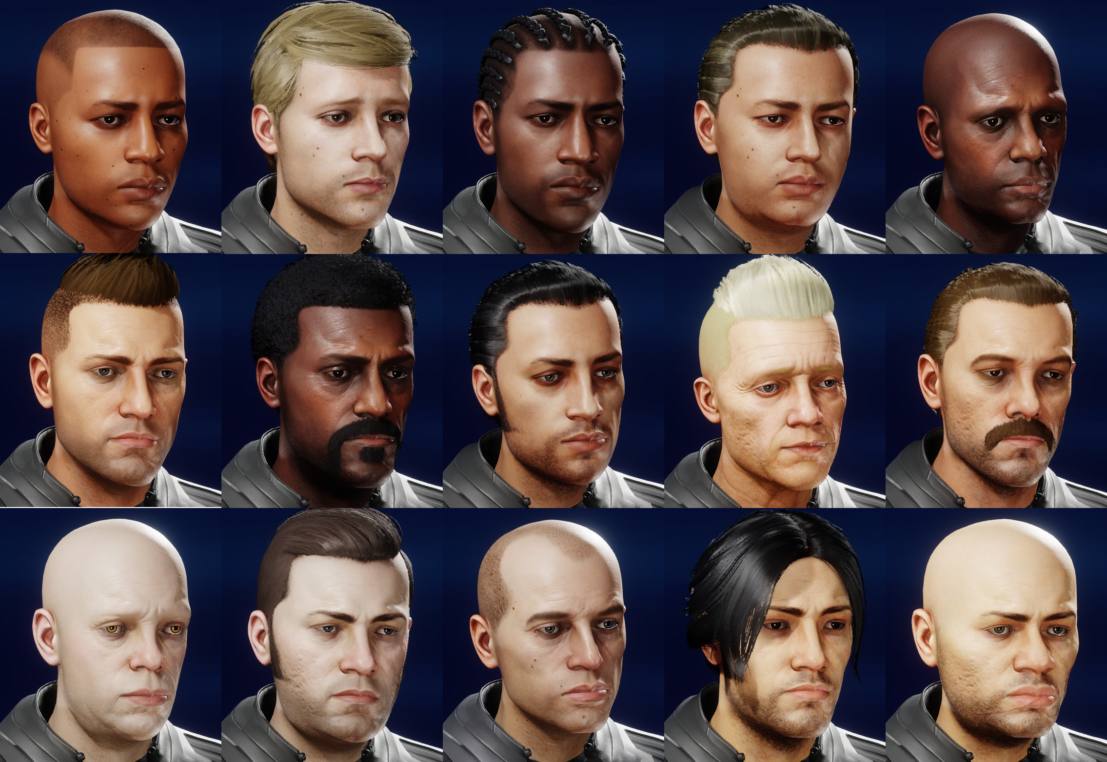 Tom Carruthers - Elite Dangerous Character Creator: Male Heads