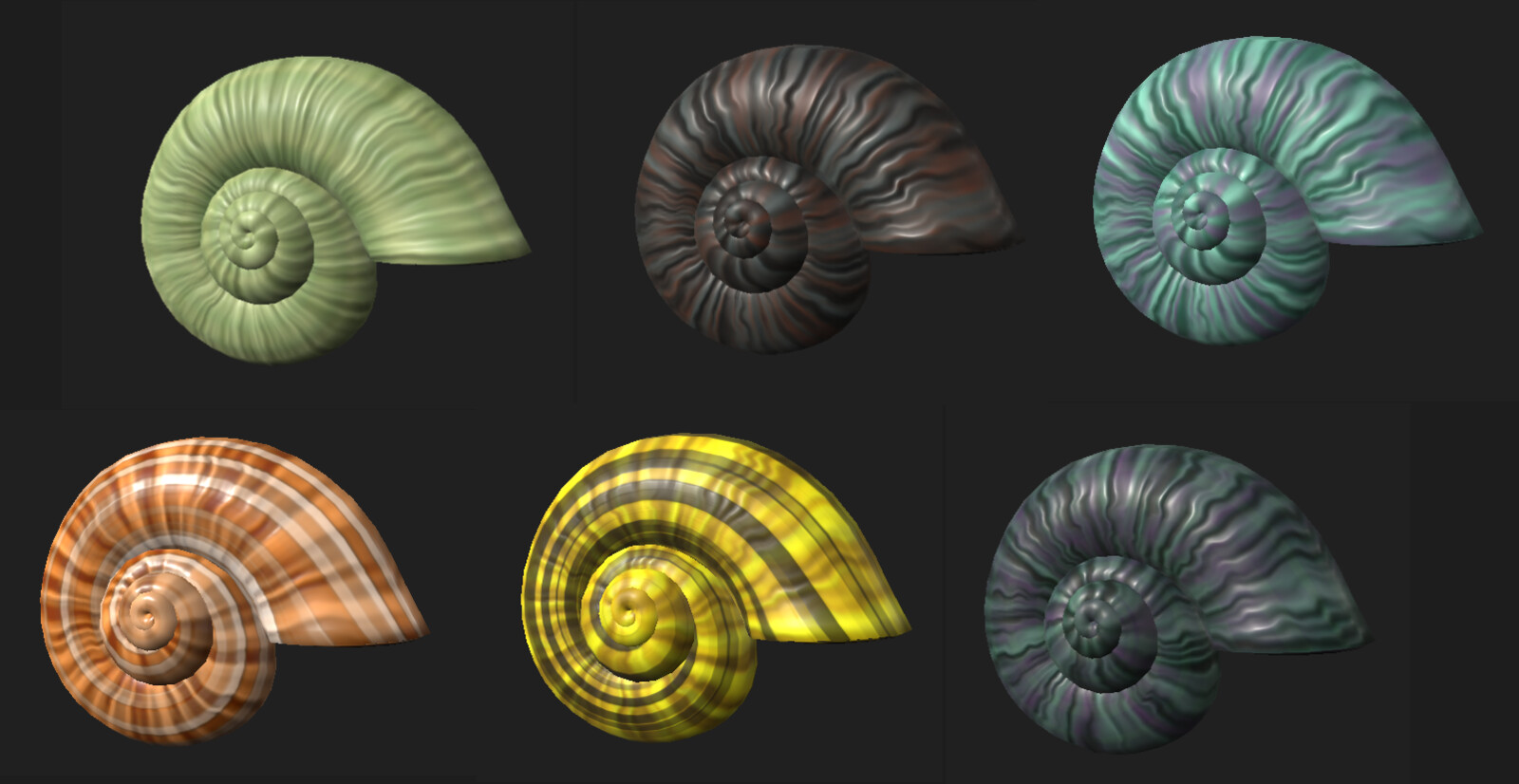 Variety of outputs from the base shell material (Substance Designer) for previs purposes.