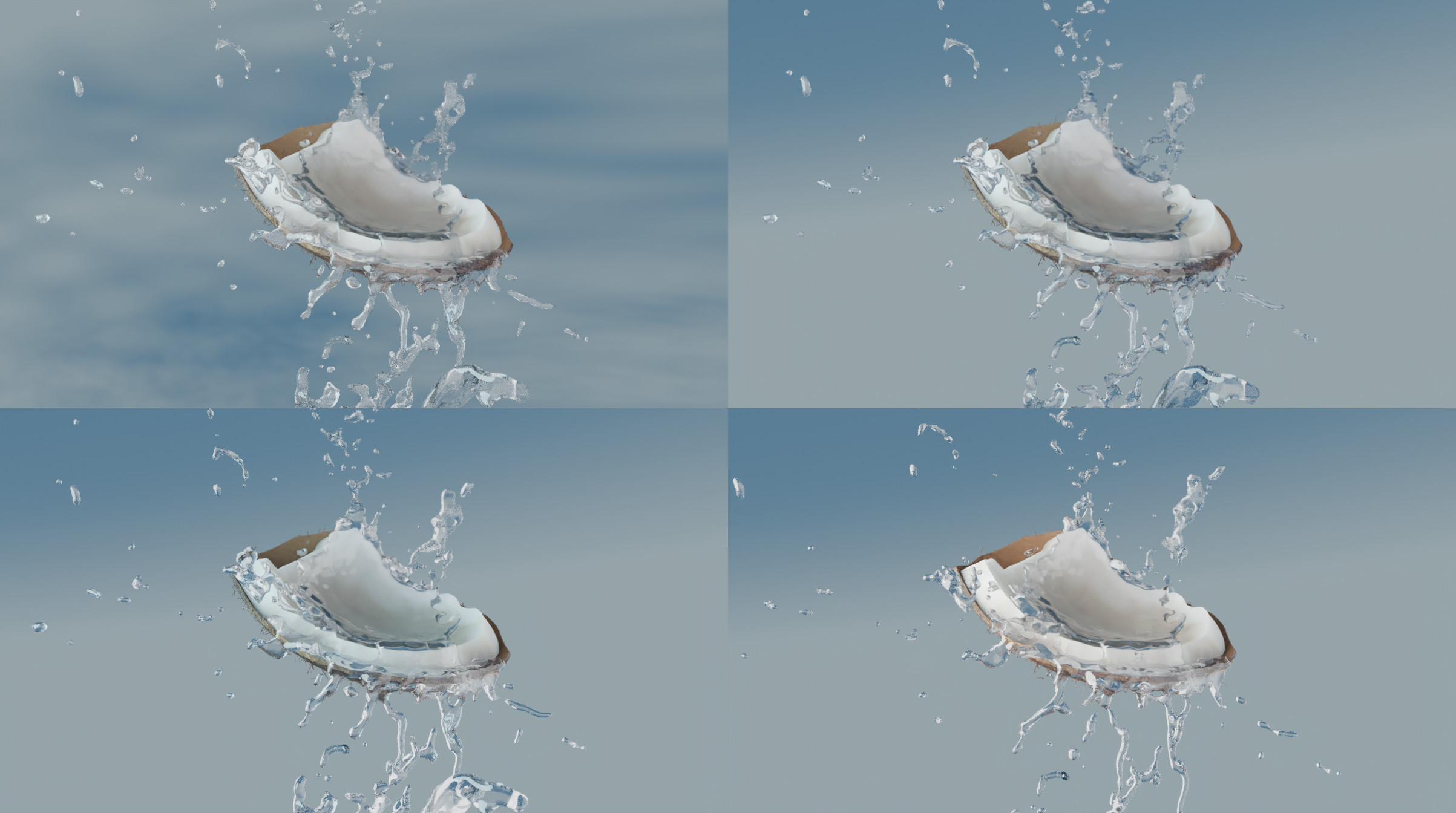 Coconut fluid lighting tests.