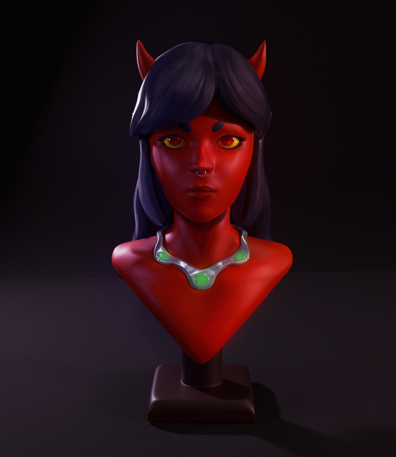 Z Brush character bust painted over in Photoshop.