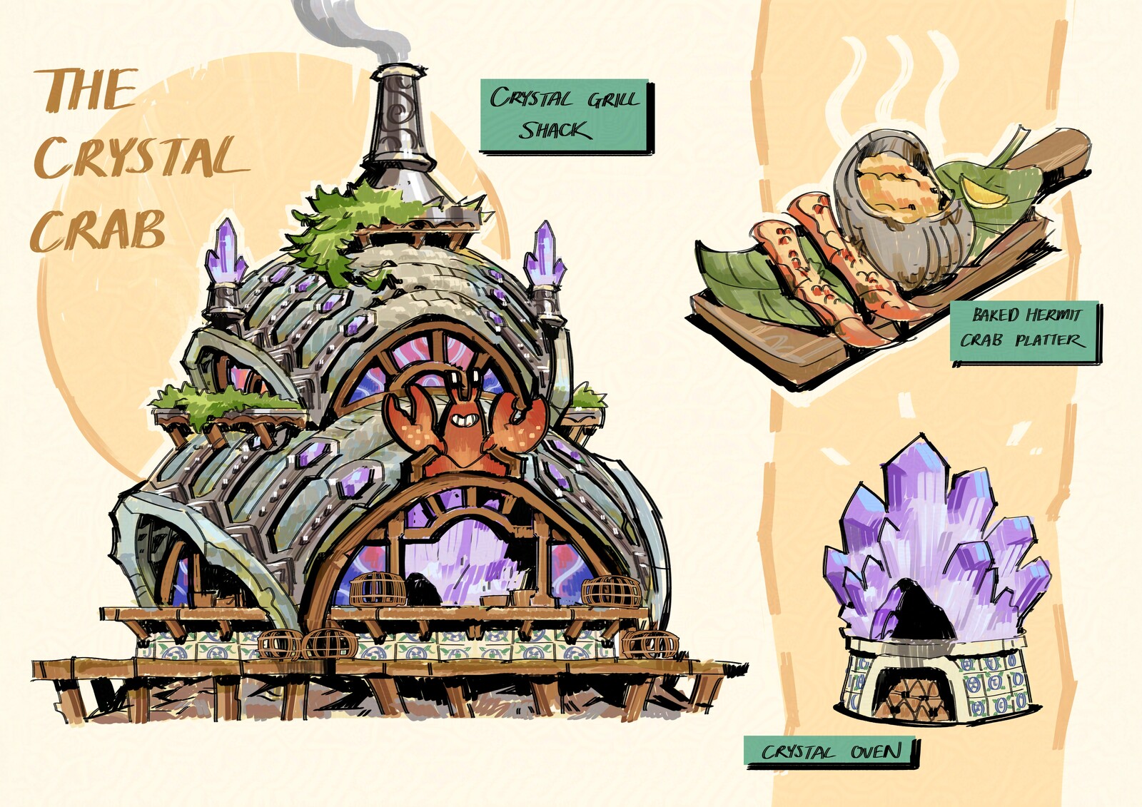 Early sketches for the Crystal Crab