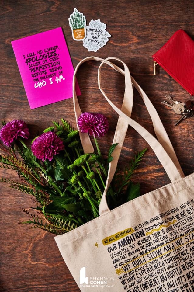 Illustration and Hand-Lettering on Canvas Tote Bag for Rockstar Women's Event
