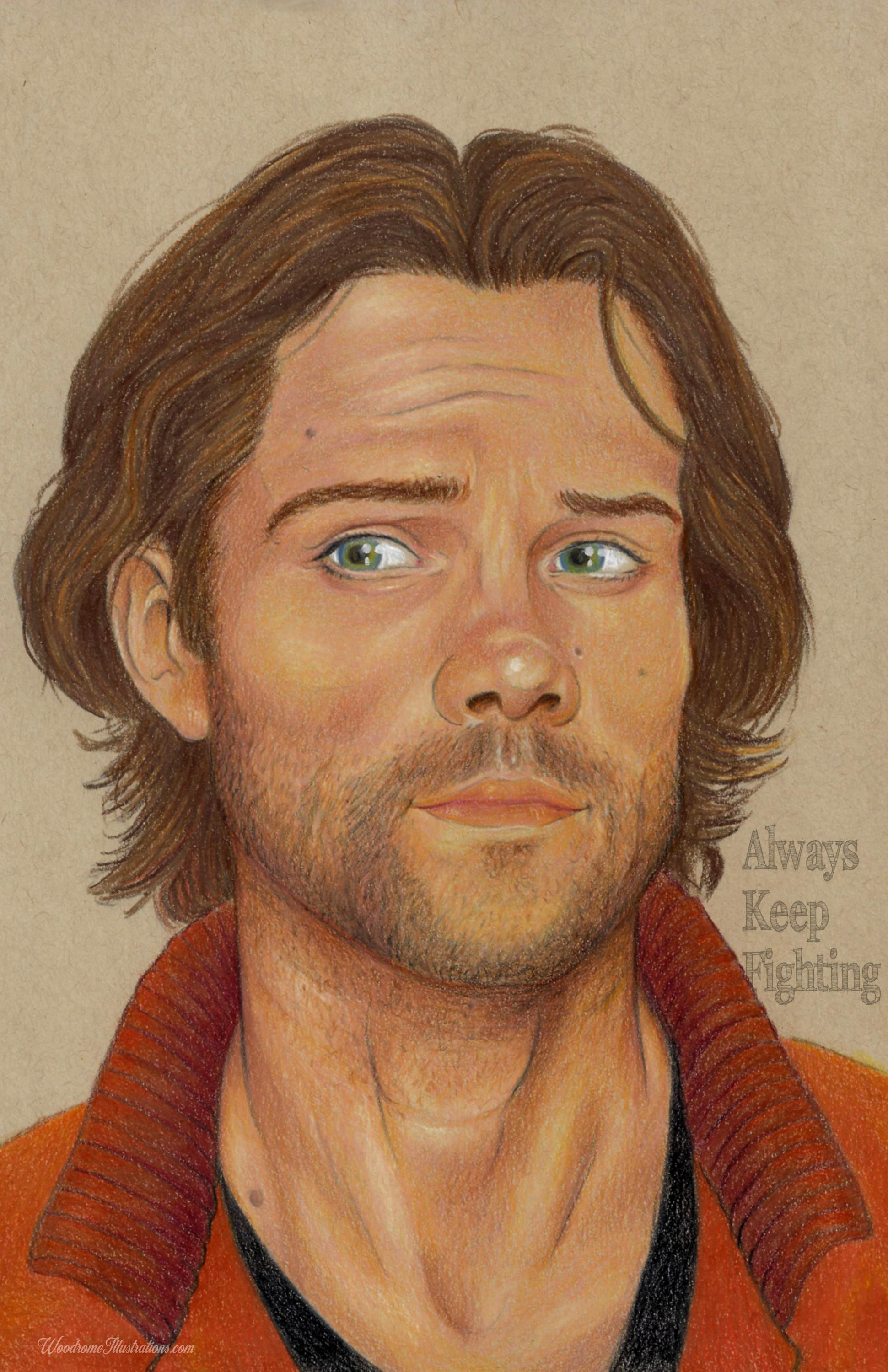 Sam Winchester (Jared Padalecki) Supernatural Fan art
By Glenn D. Woodrome
Woodrome Illustrations