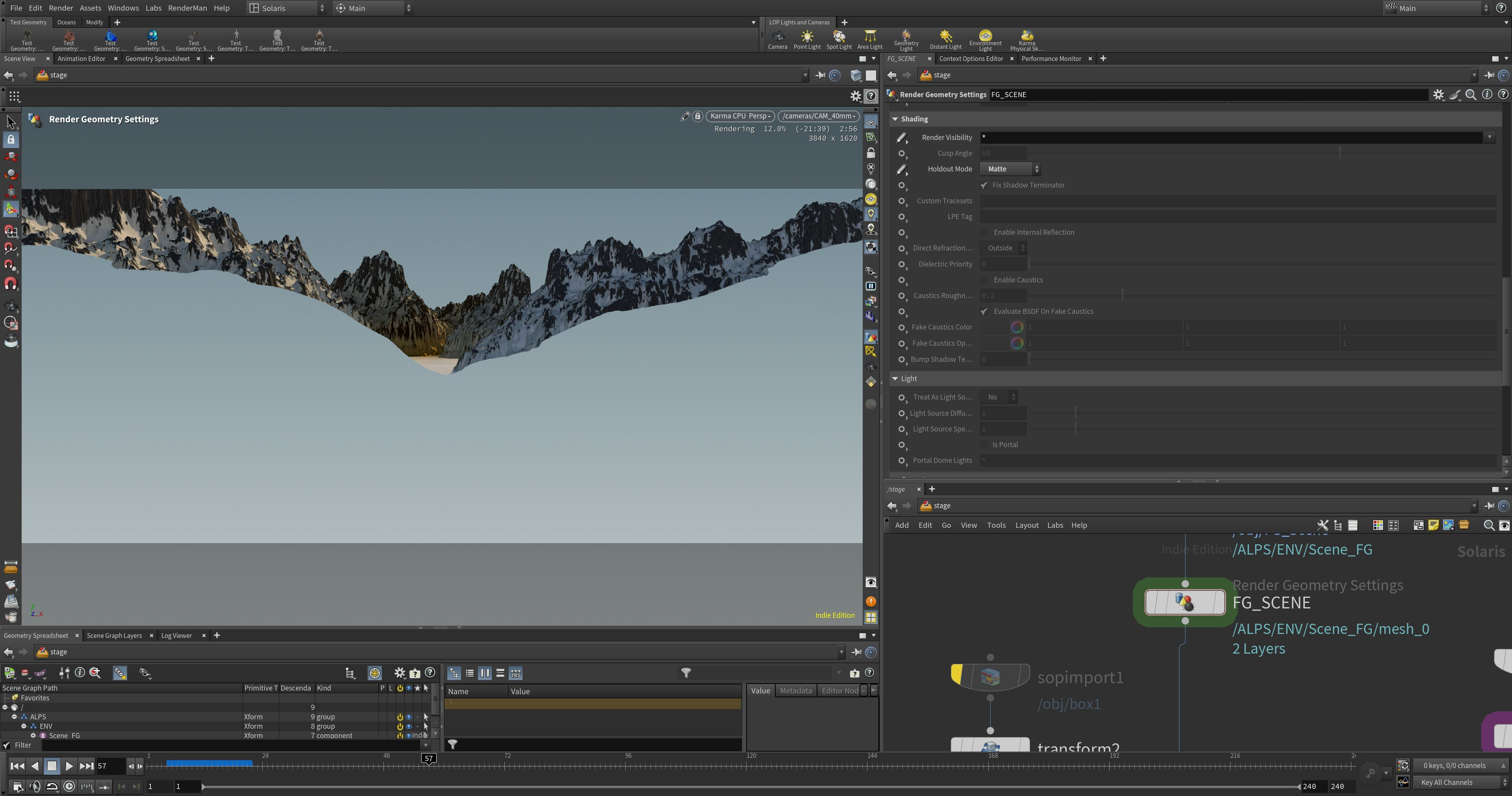 I used the render geometry settings nodes to create the mattes for each geometry element i needed separated in Nuke. I felt like this was not the right way to do this but worked nonetheless.  
