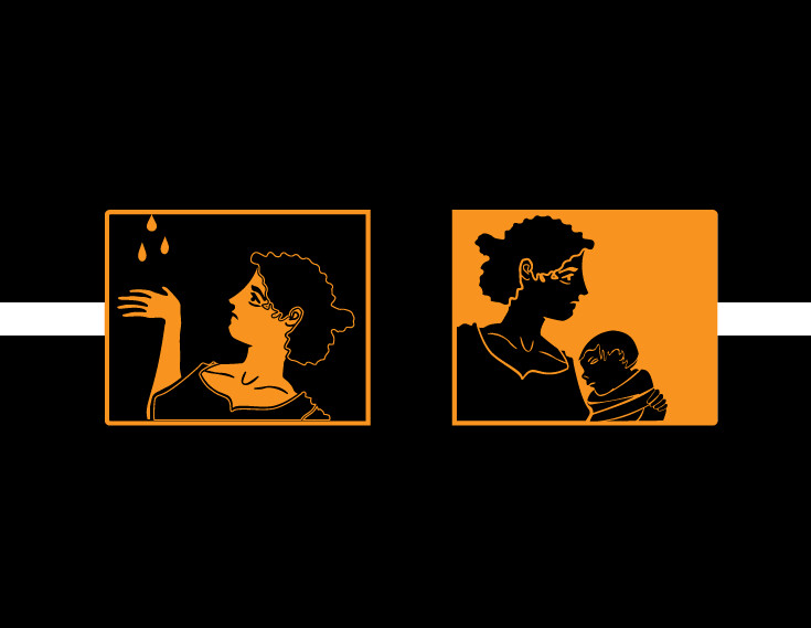 Each of these images will be a short motion sequence with the first being Danae's visit from Zeus and the second being the newly born Perseus. These will lead into the transition from the city of Argos to the sea and their exile. *Colors not final*