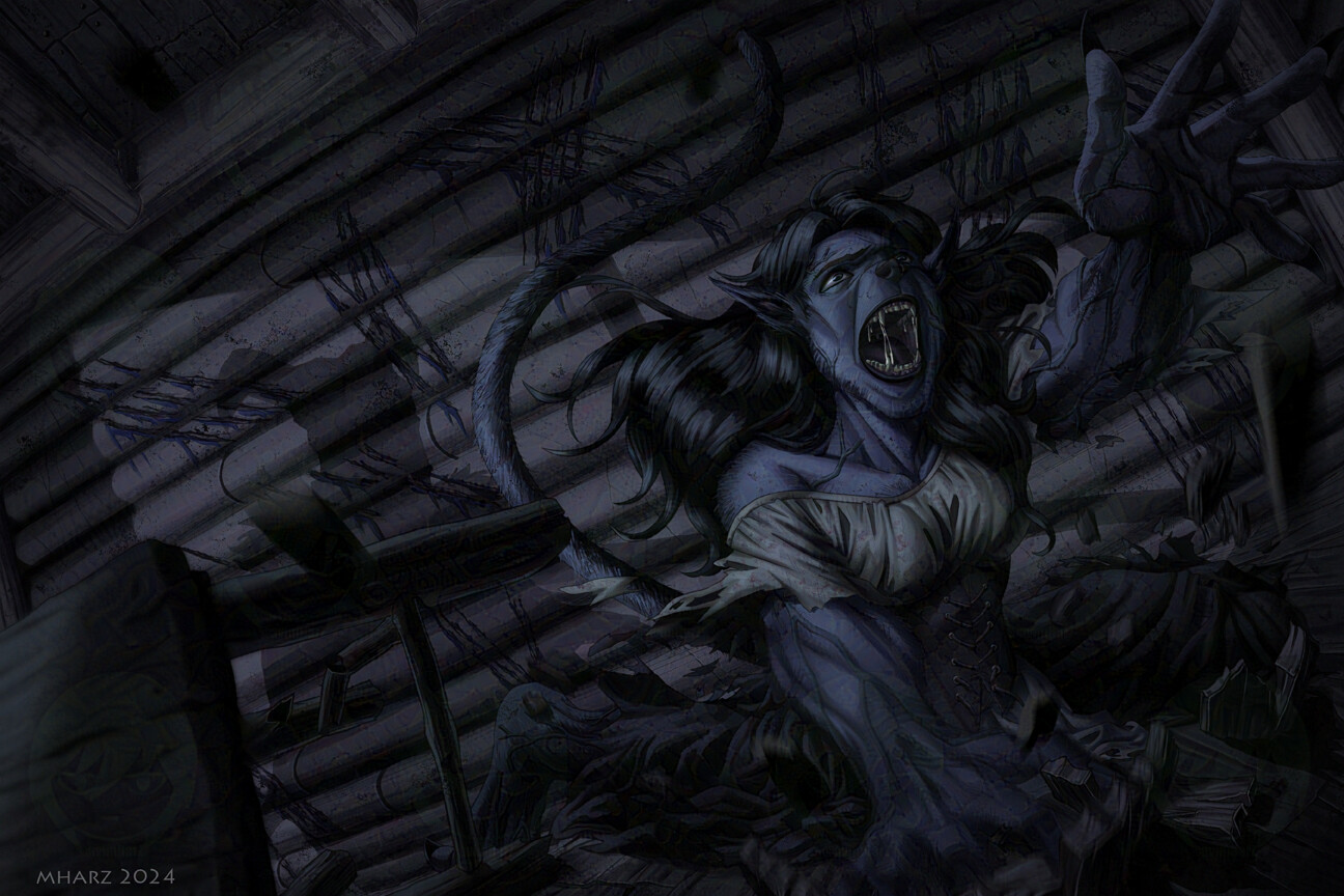 beastial transformation digital illustration by mharz