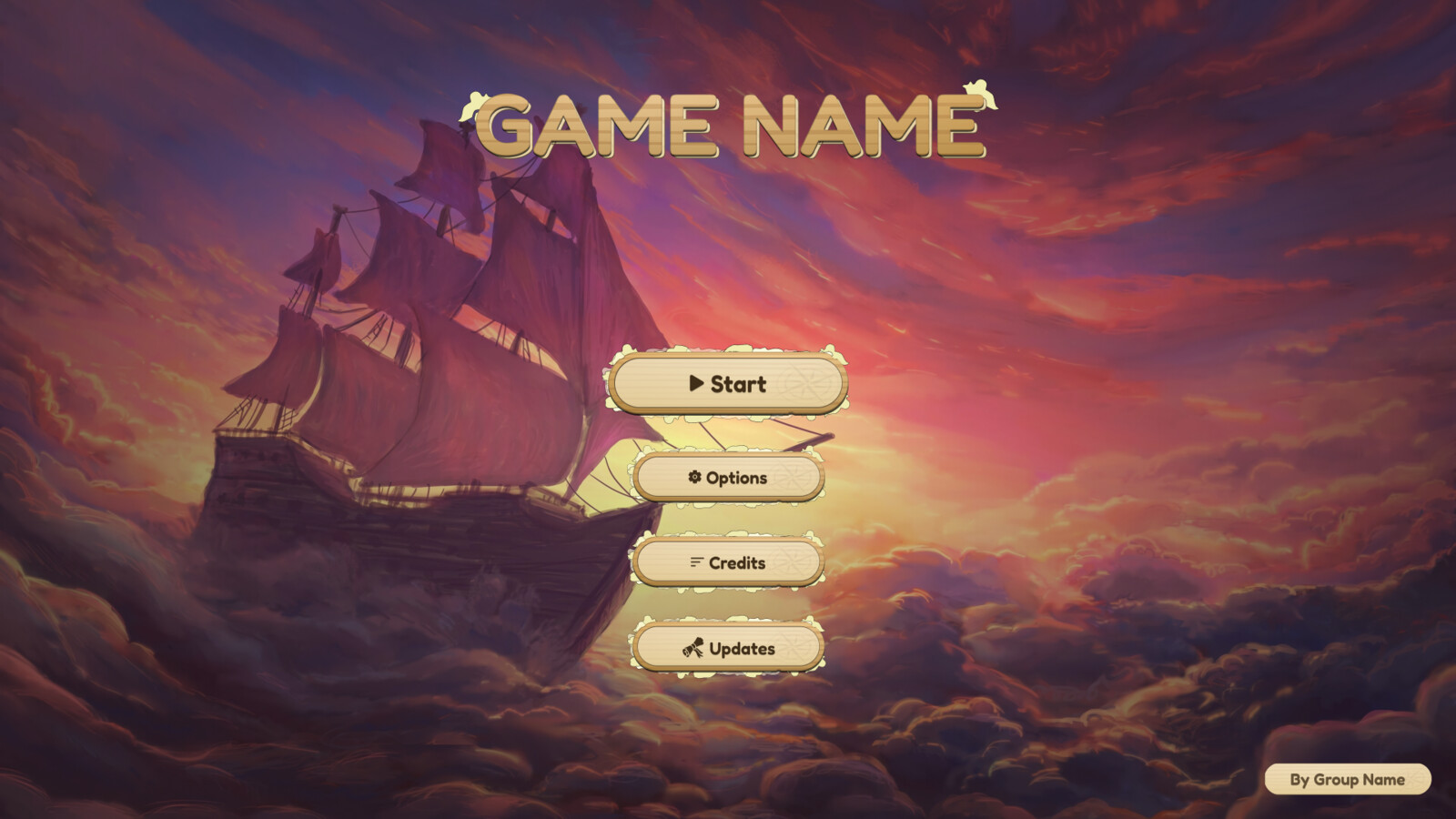 Anime Wooden Game UI UX Design