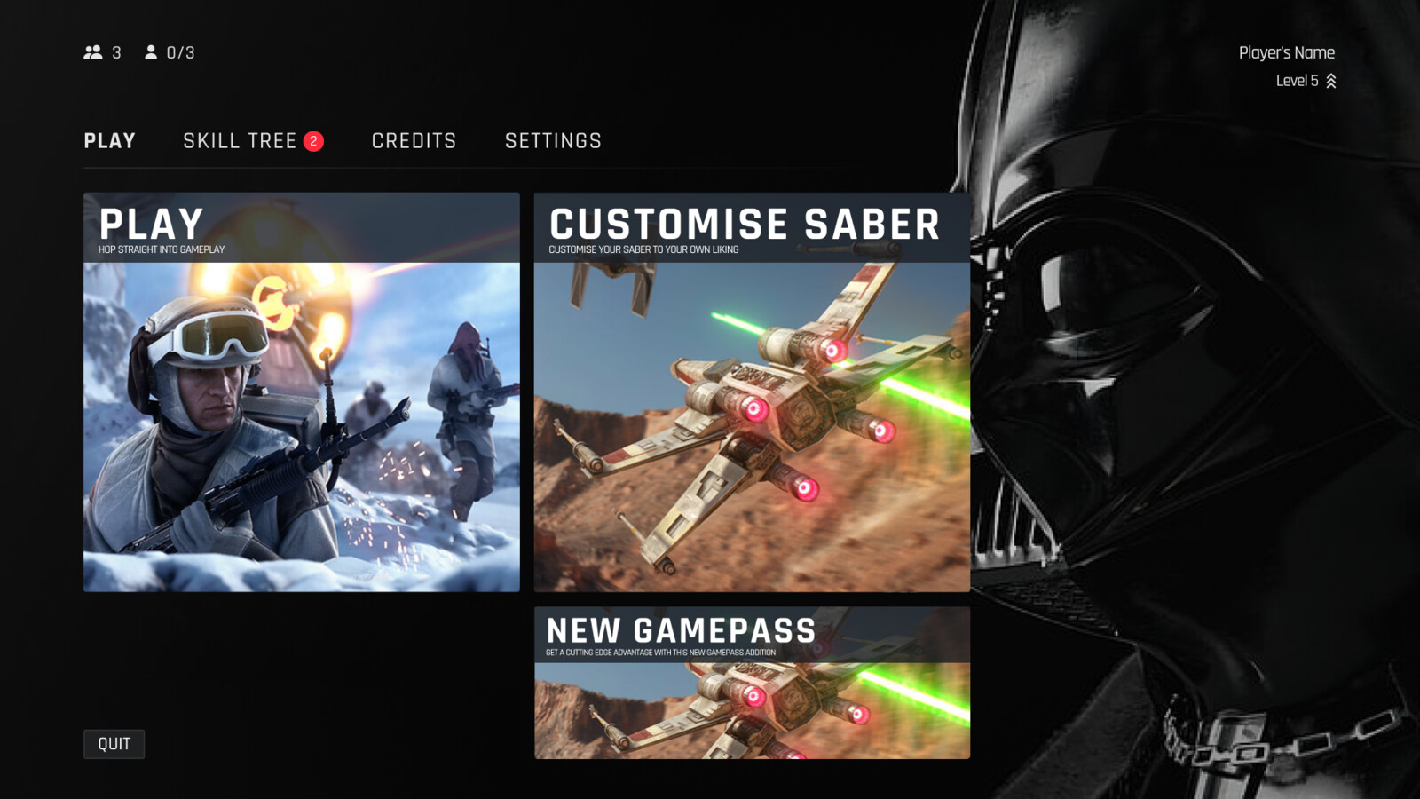 Star Wars Game UI UX Design