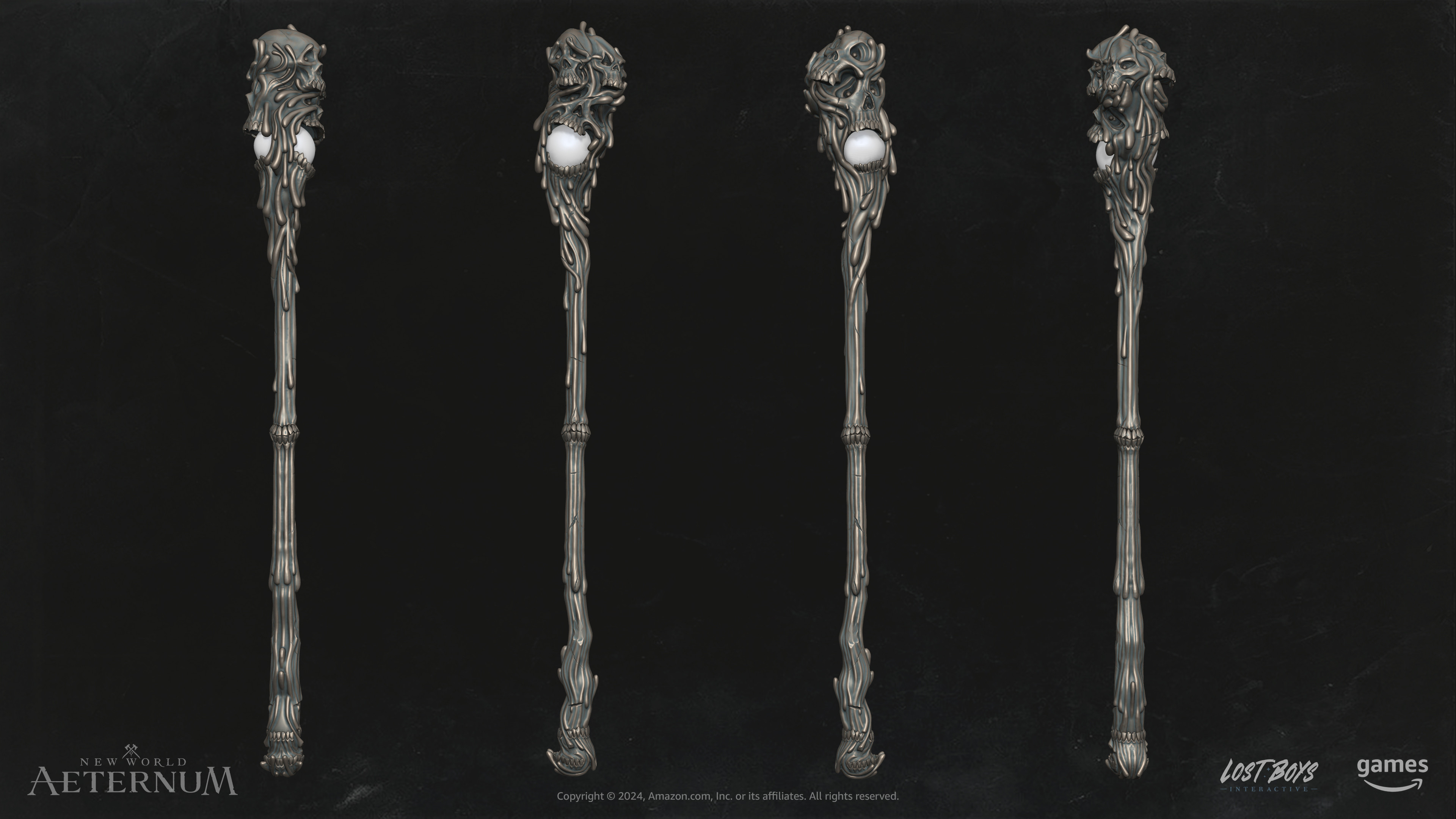 Gold Cursed Life Staff high poly