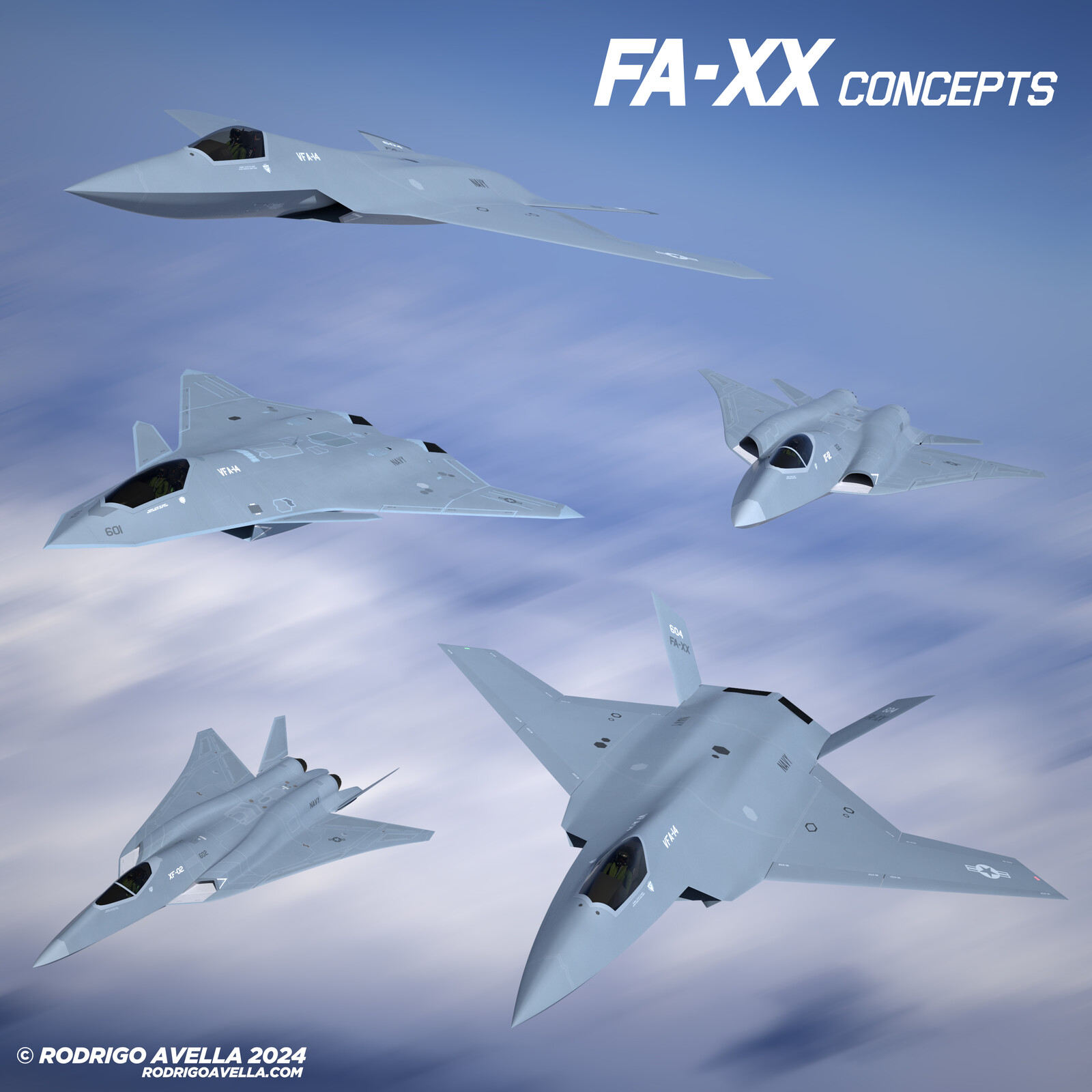 FA-XX Models - Sixth generation fighters concepts