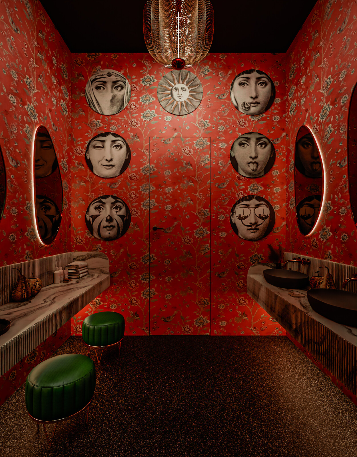 Powder room front shot.