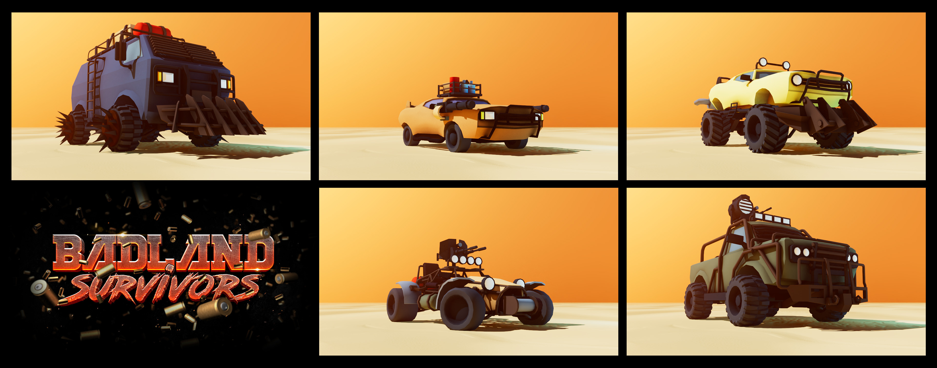 Badland Survivors | Vehicle renders for UA concepting.