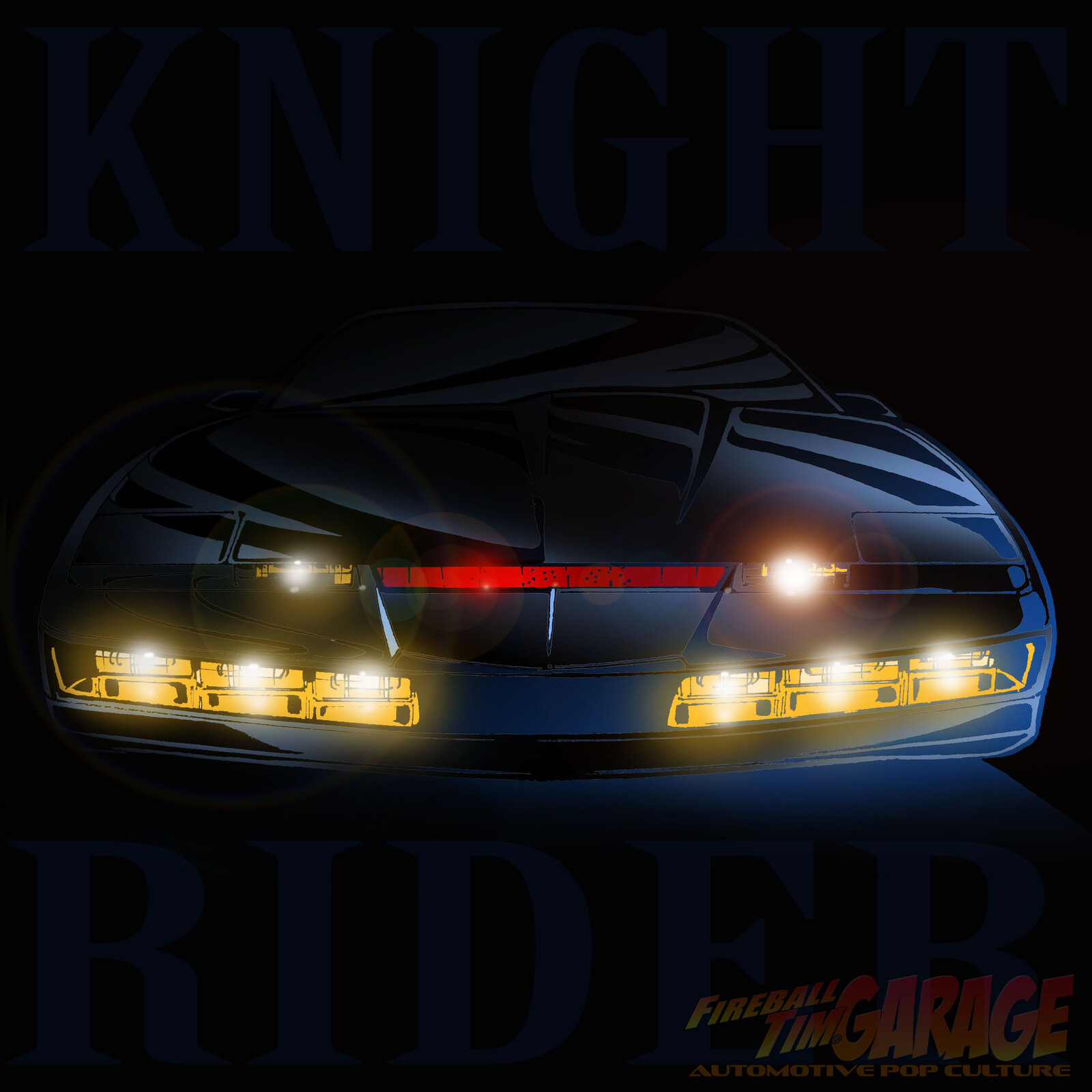 Knight Rider Automotive Pop Culture Concept Art by Fireball Tim Garage