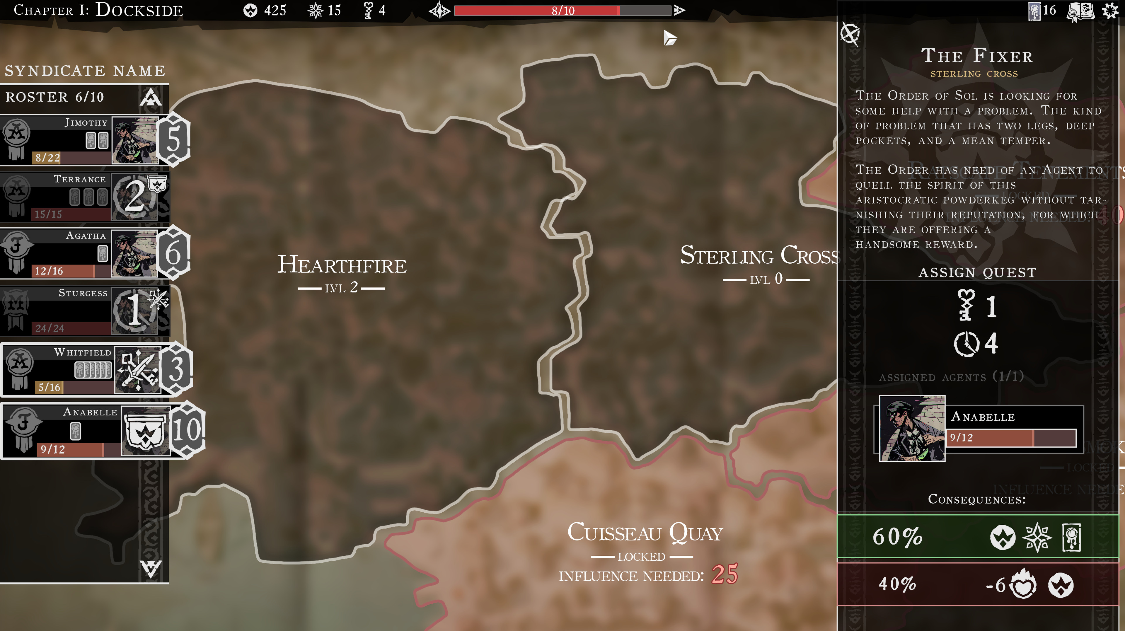 A solo mission assignment that takes some number of days and has some risk, but allows an Agent to work for the player when not actively participating in an Encounter.