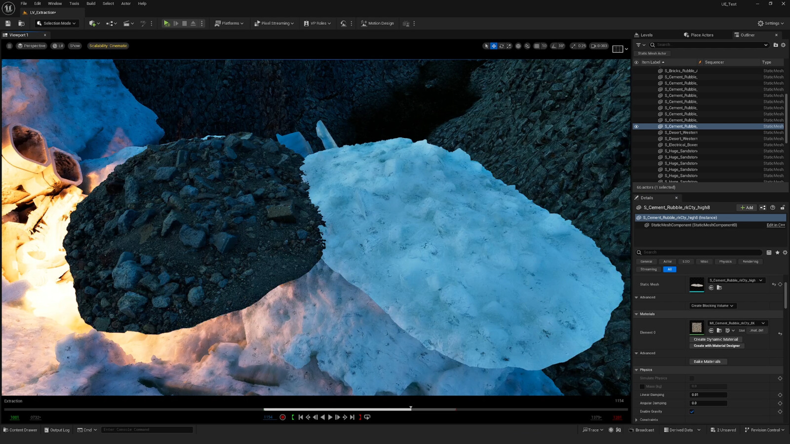 Left - Original Megascan asset
Right - Megascan asset with ice shader