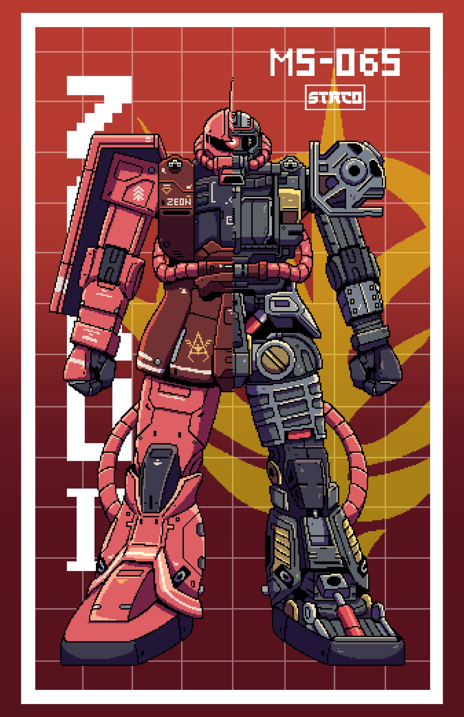 ArtStation - Pixel Zaku 2 Commander Type